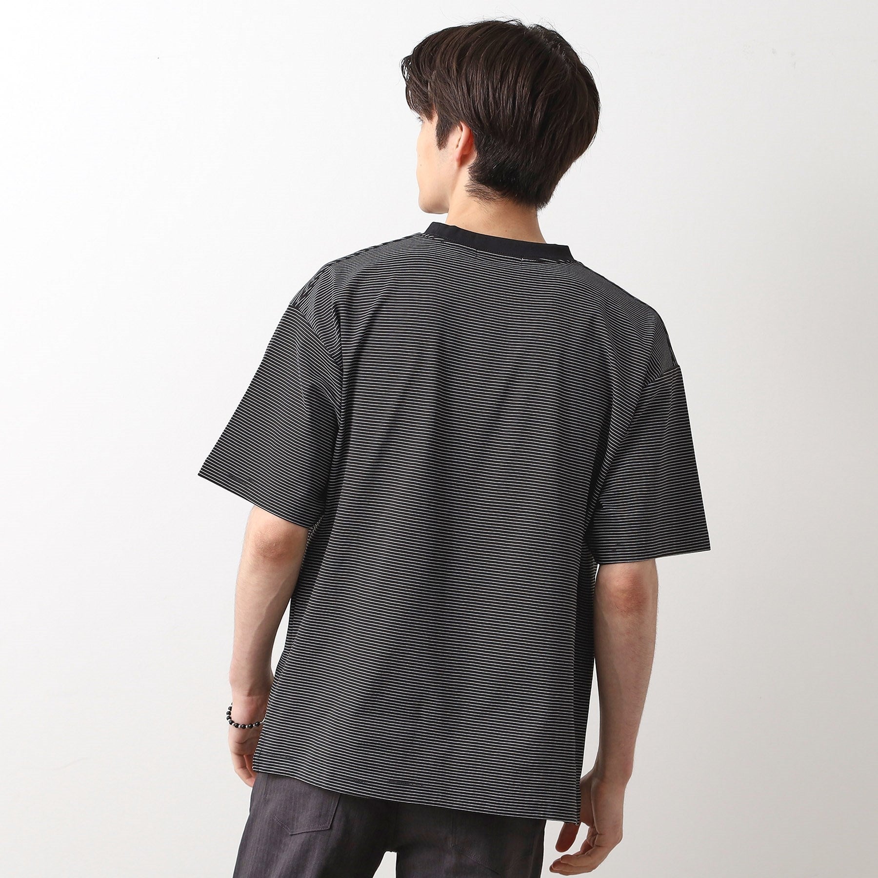 ザ ショップ ティーケー(メンズ) THE SHOP TK(Men) パーフェクテックボーダー半袖Tシャツ 【接触冷感／吸水速乾／UVカット／洗濯機OK】 （オフホワイト(303)） オフホワイト(303)