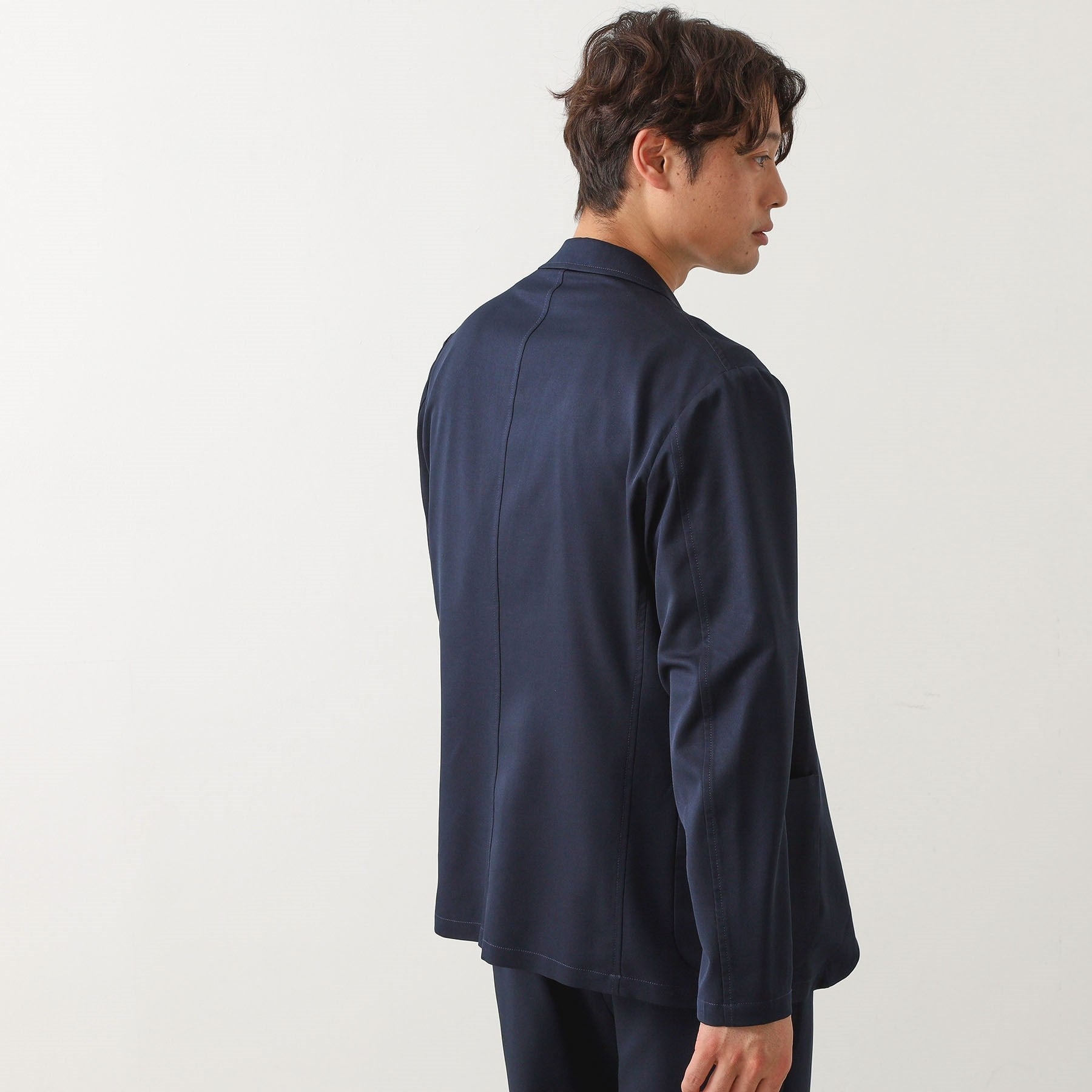 ザ ショップ ティーケー(メンズ) THE SHOP TK(Men) クールファイバーリラックスジャケット 【セットアップ可／接触冷感／UVカット／イージーケア／洗濯機OK】 （ネイビー(094)） ネイビー(094)
