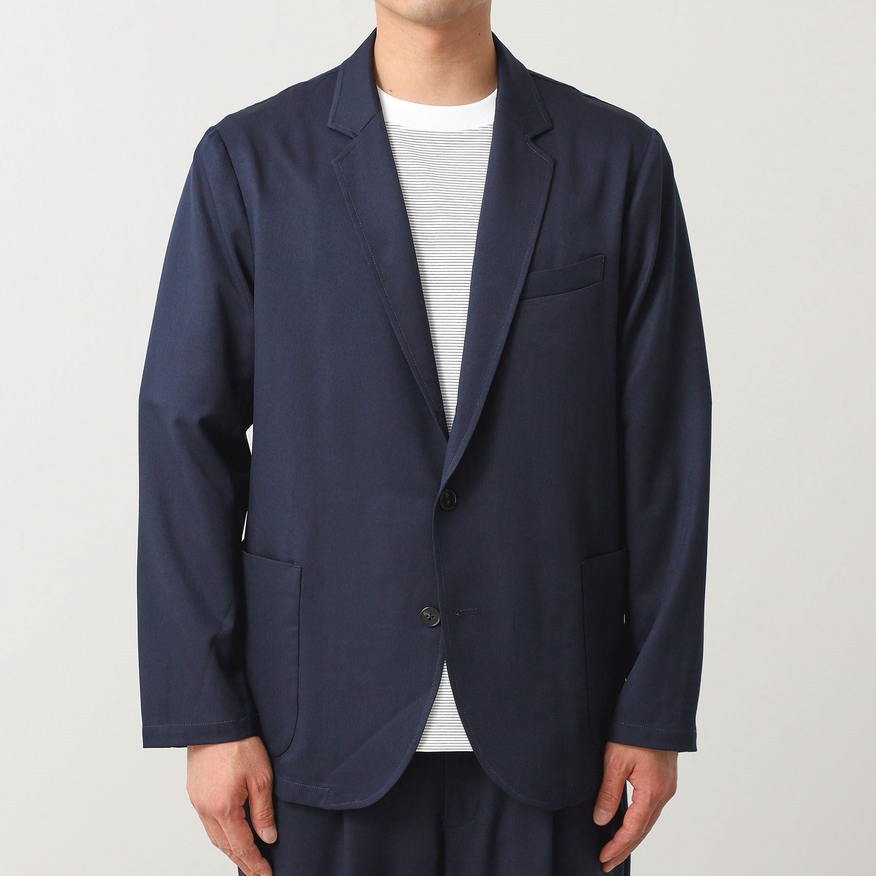 ザ ショップ ティーケー(メンズ) THE SHOP TK(Men) クールファイバーリラックスジャケット 【セットアップ可／接触冷感／UVカット／イージーケア／洗濯機OK】 （ネイビー(094)） ネイビー(094)