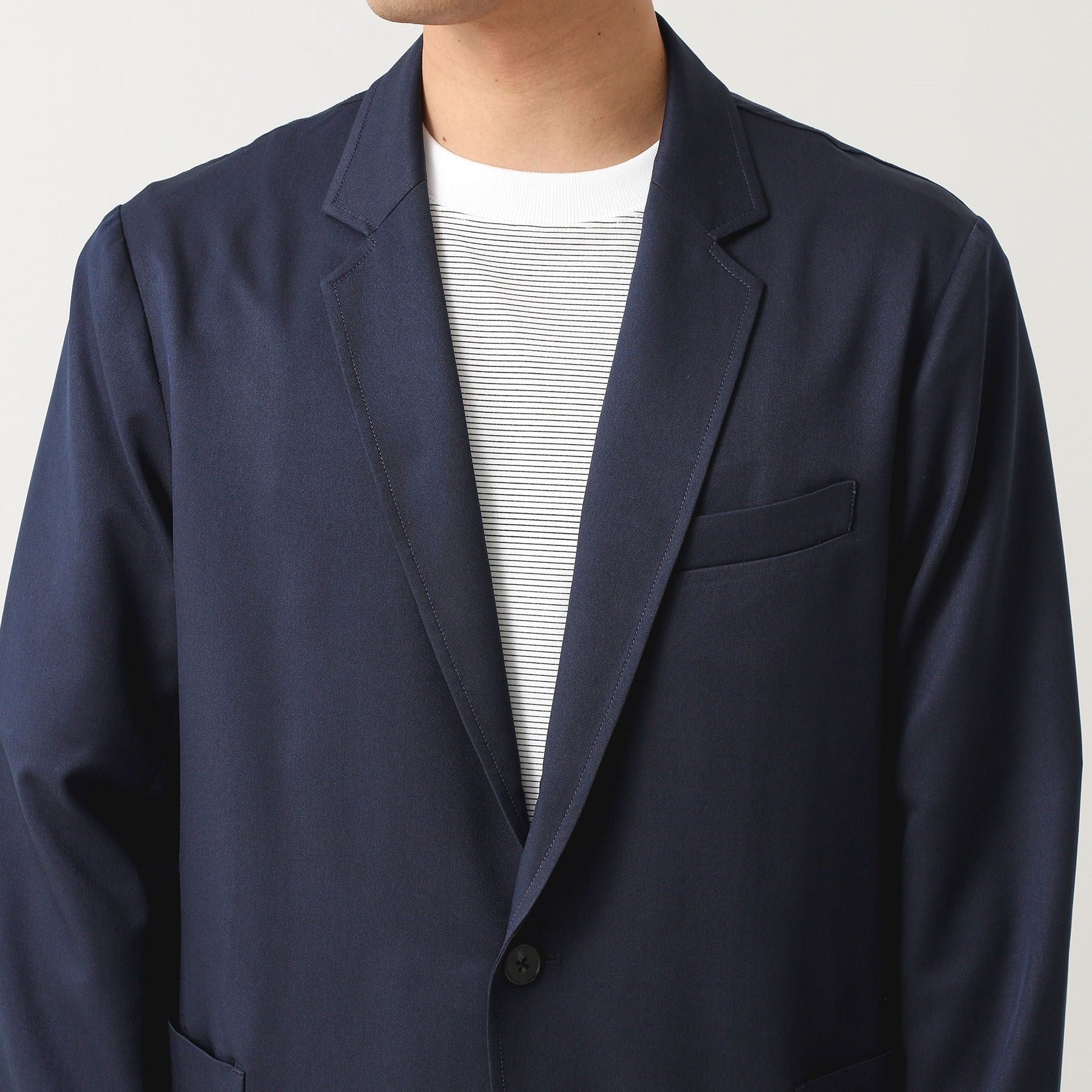 ザ ショップ ティーケー(メンズ) THE SHOP TK(Men) クールファイバーリラックスジャケット 【セットアップ可／接触冷感／UVカット／イージーケア／洗濯機OK】 （ネイビー(094)） ネイビー(094)