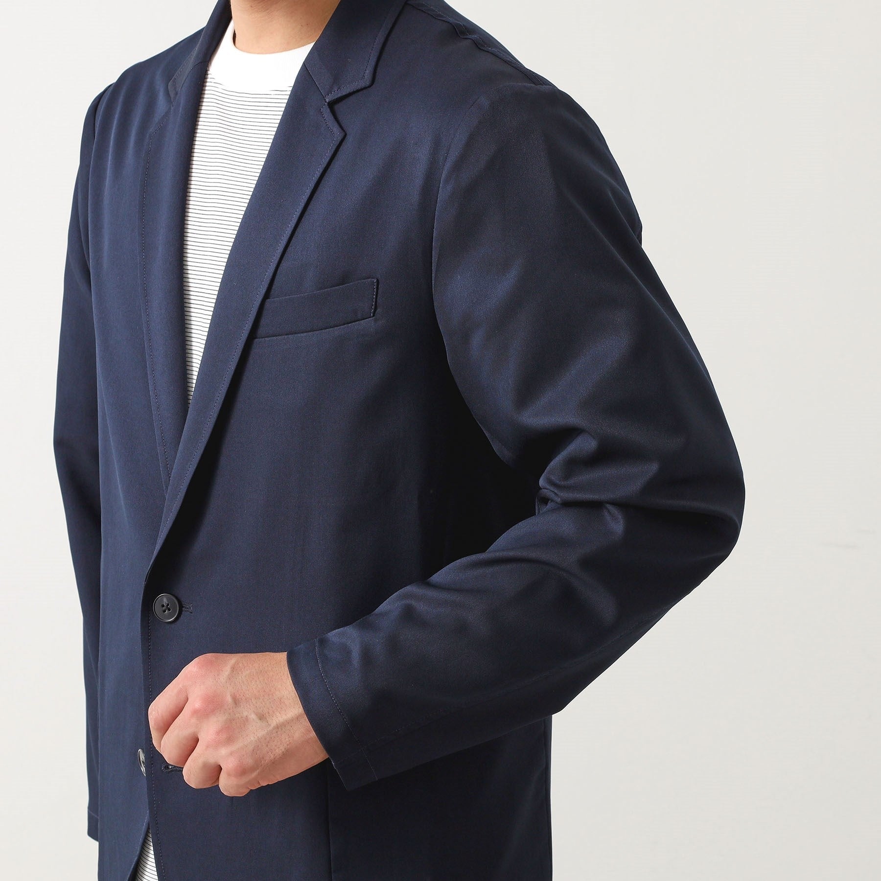 ザ ショップ ティーケー(メンズ) THE SHOP TK(Men) クールファイバーリラックスジャケット 【セットアップ可／接触冷感／UVカット／イージーケア／洗濯機OK】 （ネイビー(094)） ネイビー(094)