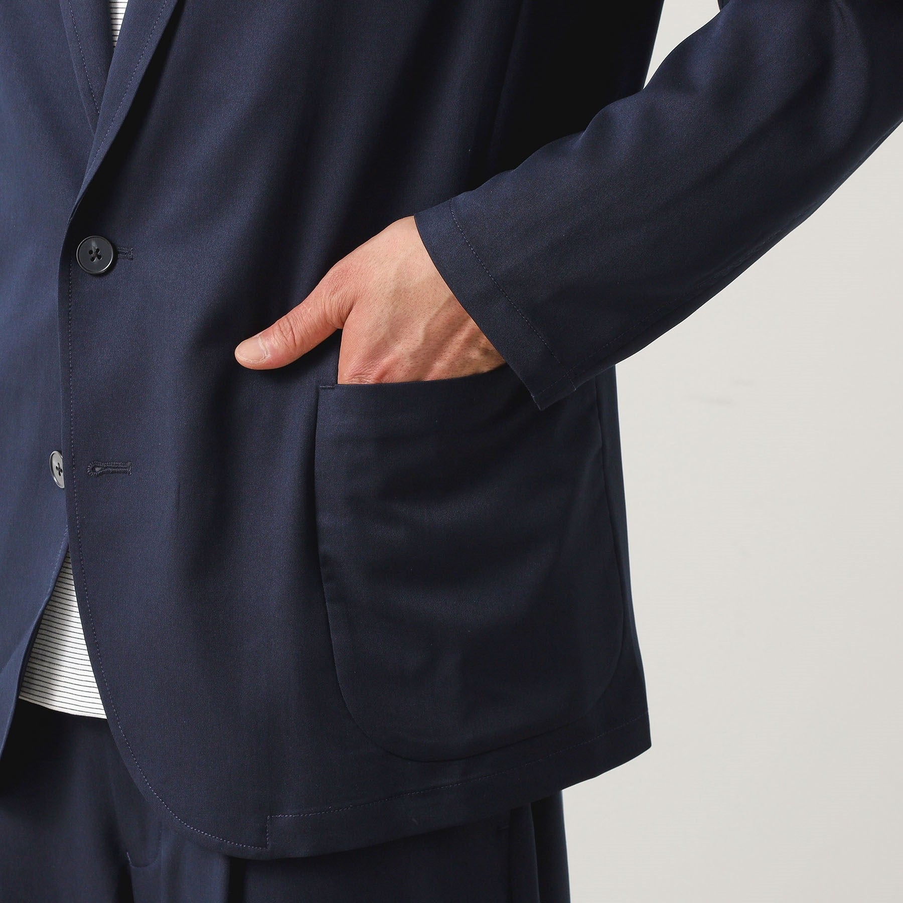 ザ ショップ ティーケー(メンズ) THE SHOP TK(Men) クールファイバーリラックスジャケット 【セットアップ可／接触冷感／UVカット／イージーケア／洗濯機OK】 （ネイビー(094)） ネイビー(094)