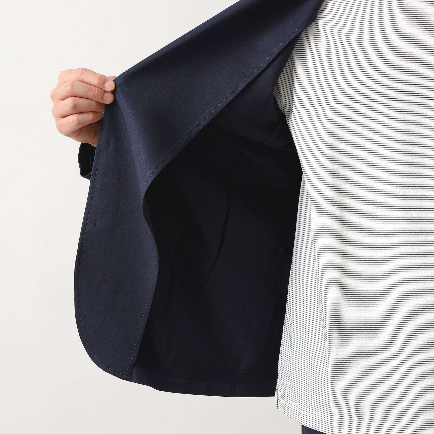 ザ ショップ ティーケー(メンズ) THE SHOP TK(Men) クールファイバーリラックスジャケット 【セットアップ可／接触冷感／UVカット／イージーケア／洗濯機OK】 （ネイビー(094)） ネイビー(094)