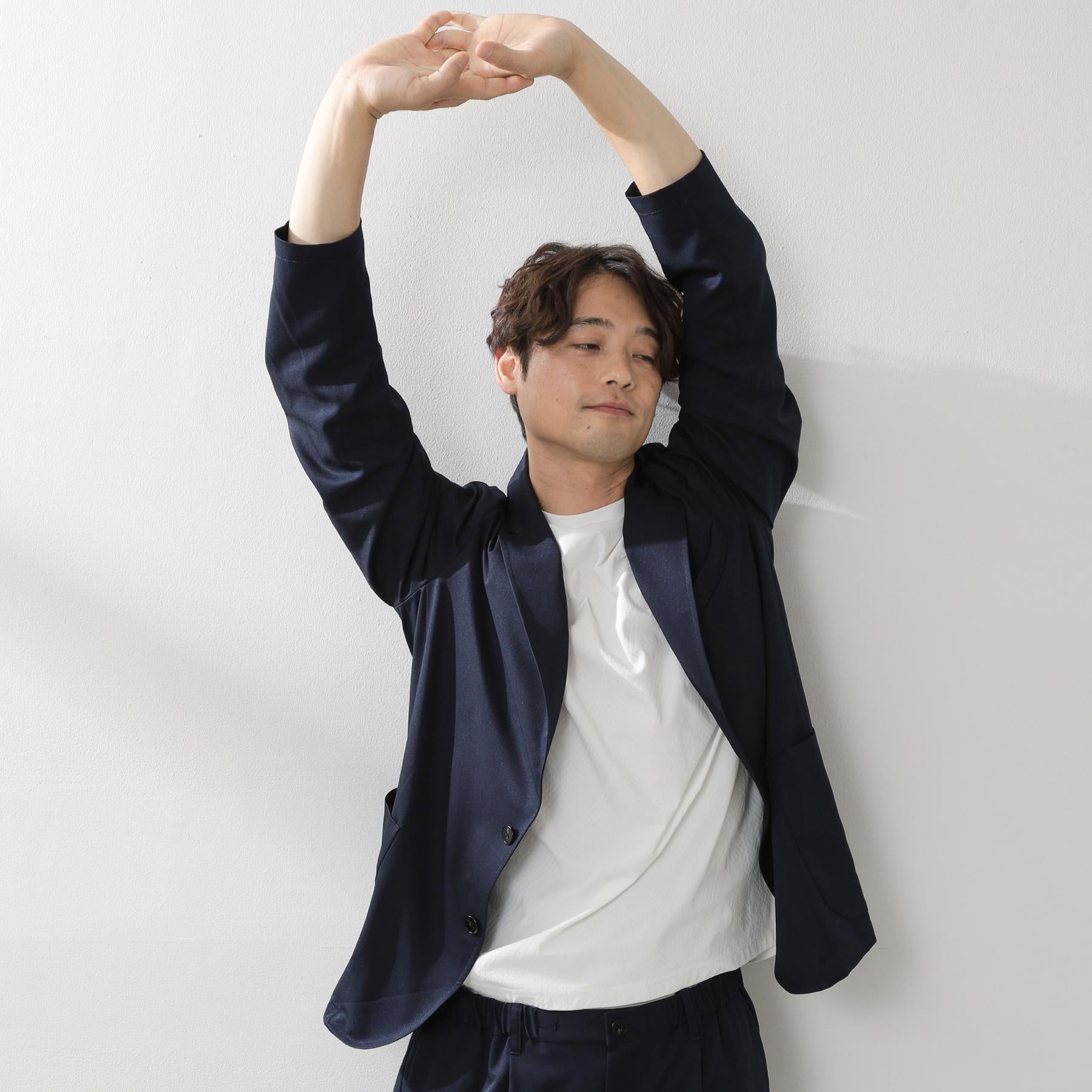 ザ ショップ ティーケー(メンズ) THE SHOP TK(Men) クールファイバーリラックスジャケット 【セットアップ可／接触冷感／UVカット／イージーケア／洗濯機OK】 （ネイビー(094)） ネイビー(094)