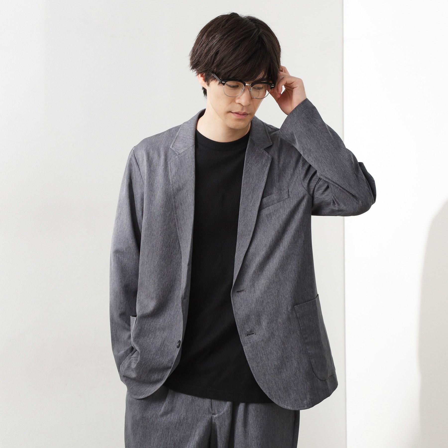ザ ショップ ティーケー(メンズ) THE SHOP TK(Men) クールファイバーリラックスジャケット 【セットアップ可／接触冷感／UVカット／イージーケア／洗濯機OK】 （ネイビー(094)） ネイビー(094)