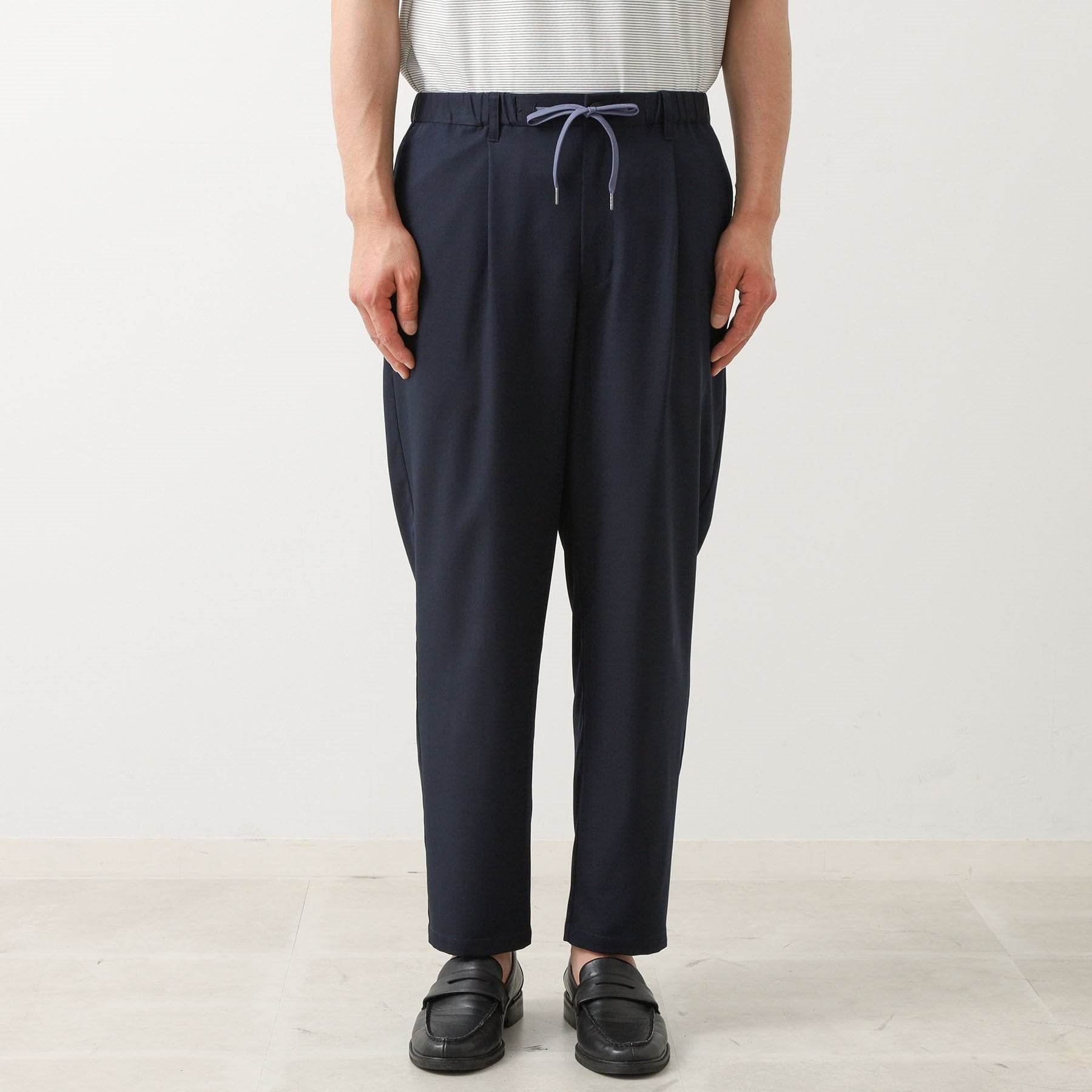 ザ ショップ ティーケー(メンズ) THE SHOP TK(Men) クールファイバーワイドイージーパンツ 【セットアップ可／接触冷感／UVカット／イージーケア／洗濯機OK】 （ネイビー(094)） ネイビー(094)