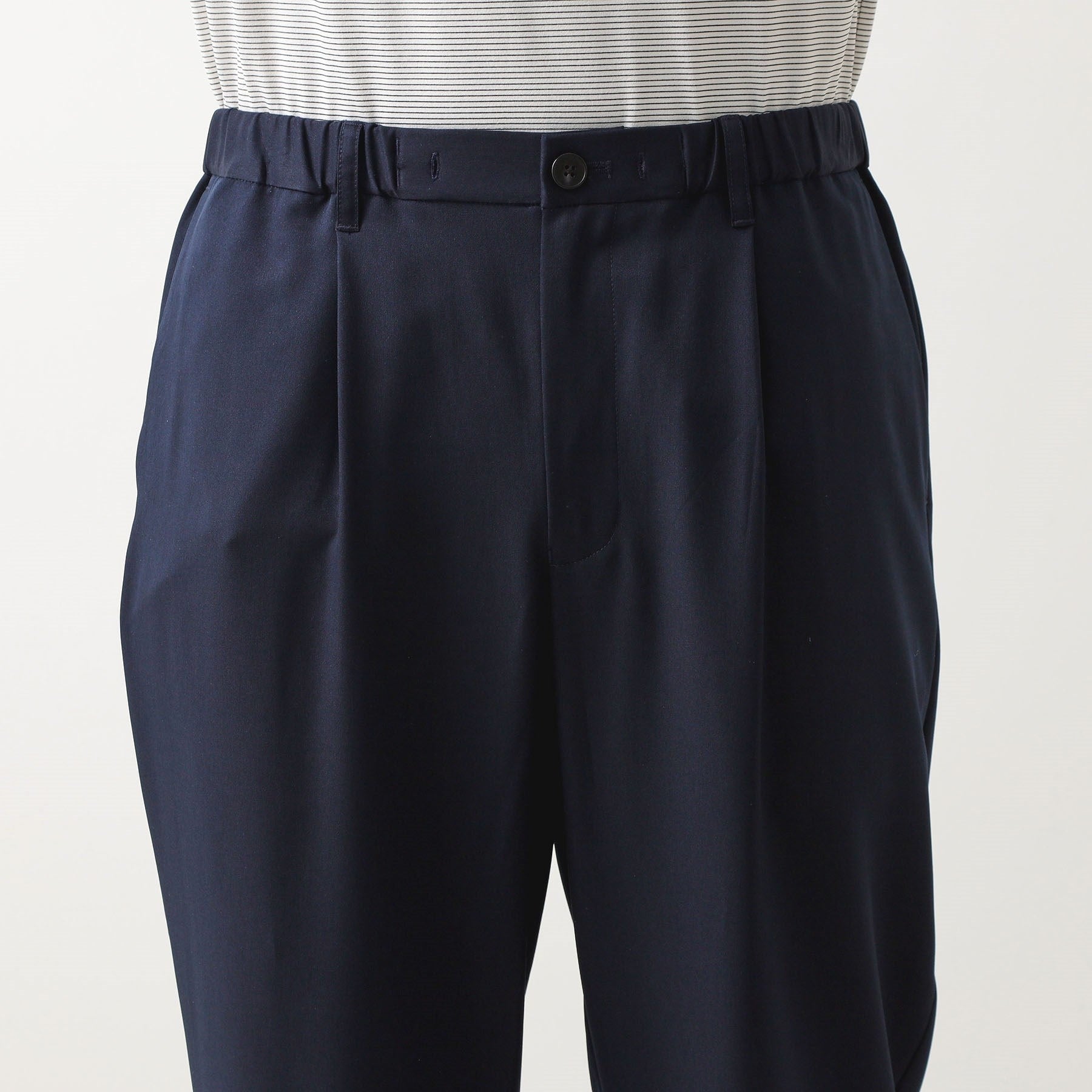 ザ ショップ ティーケー(メンズ) THE SHOP TK(Men) クールファイバーワイドイージーパンツ 【セットアップ可／接触冷感／UVカット／イージーケア／洗濯機OK】 （ネイビー(094)） ネイビー(094)