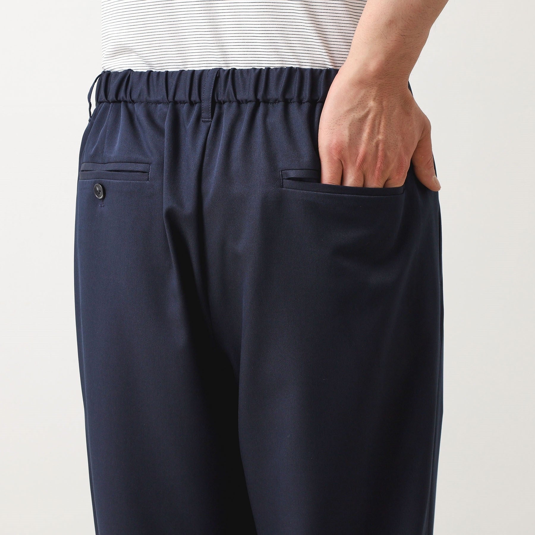 ザ ショップ ティーケー(メンズ) THE SHOP TK(Men) クールファイバーワイドイージーパンツ 【セットアップ可／接触冷感／UVカット／イージーケア／洗濯機OK】 （ネイビー(094)） ネイビー(094)