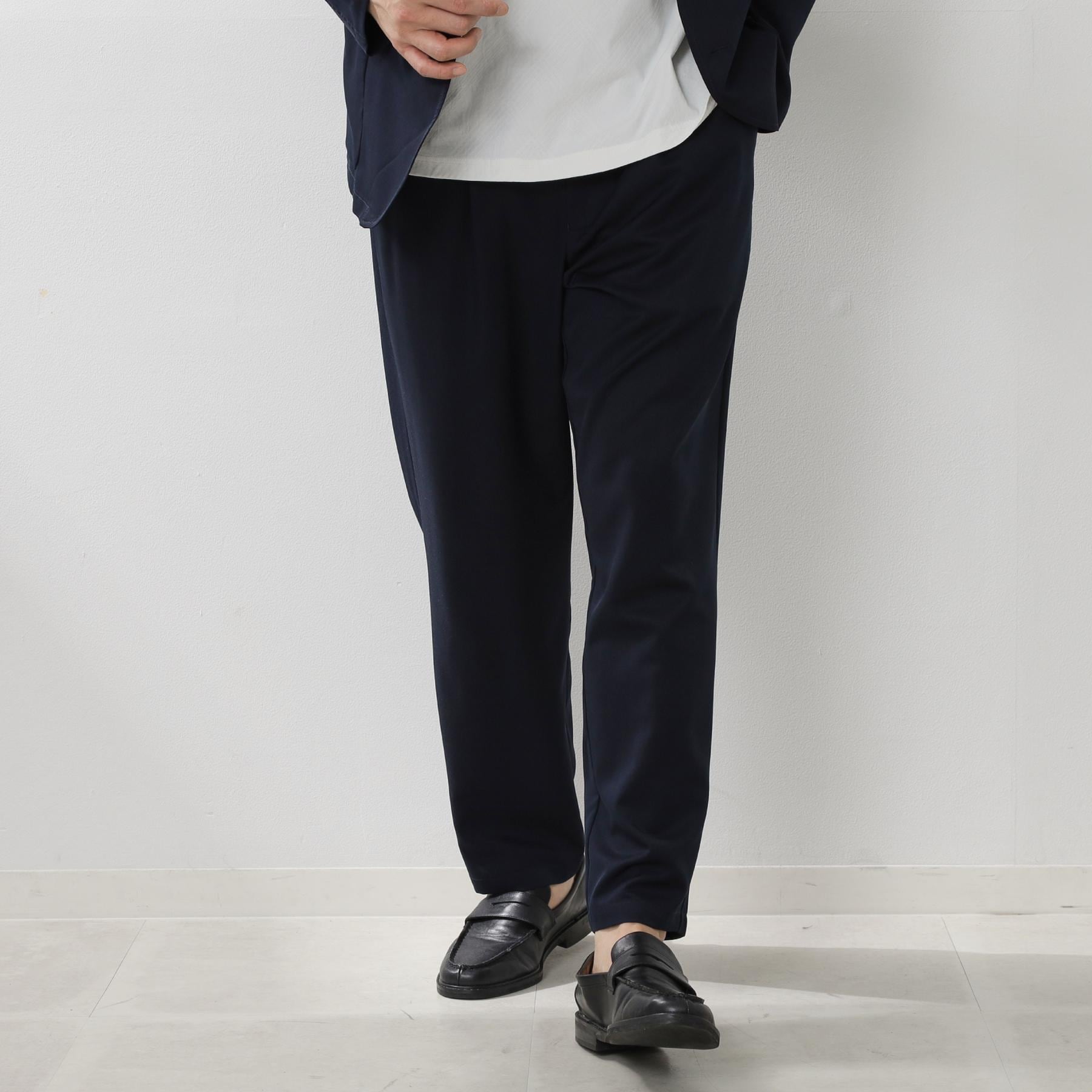 ザ ショップ ティーケー(メンズ) THE SHOP TK(Men) クールファイバーワイドイージーパンツ 【セットアップ可／接触冷感／UVカット／イージーケア／洗濯機OK】 （ネイビー(094)） ネイビー(094)