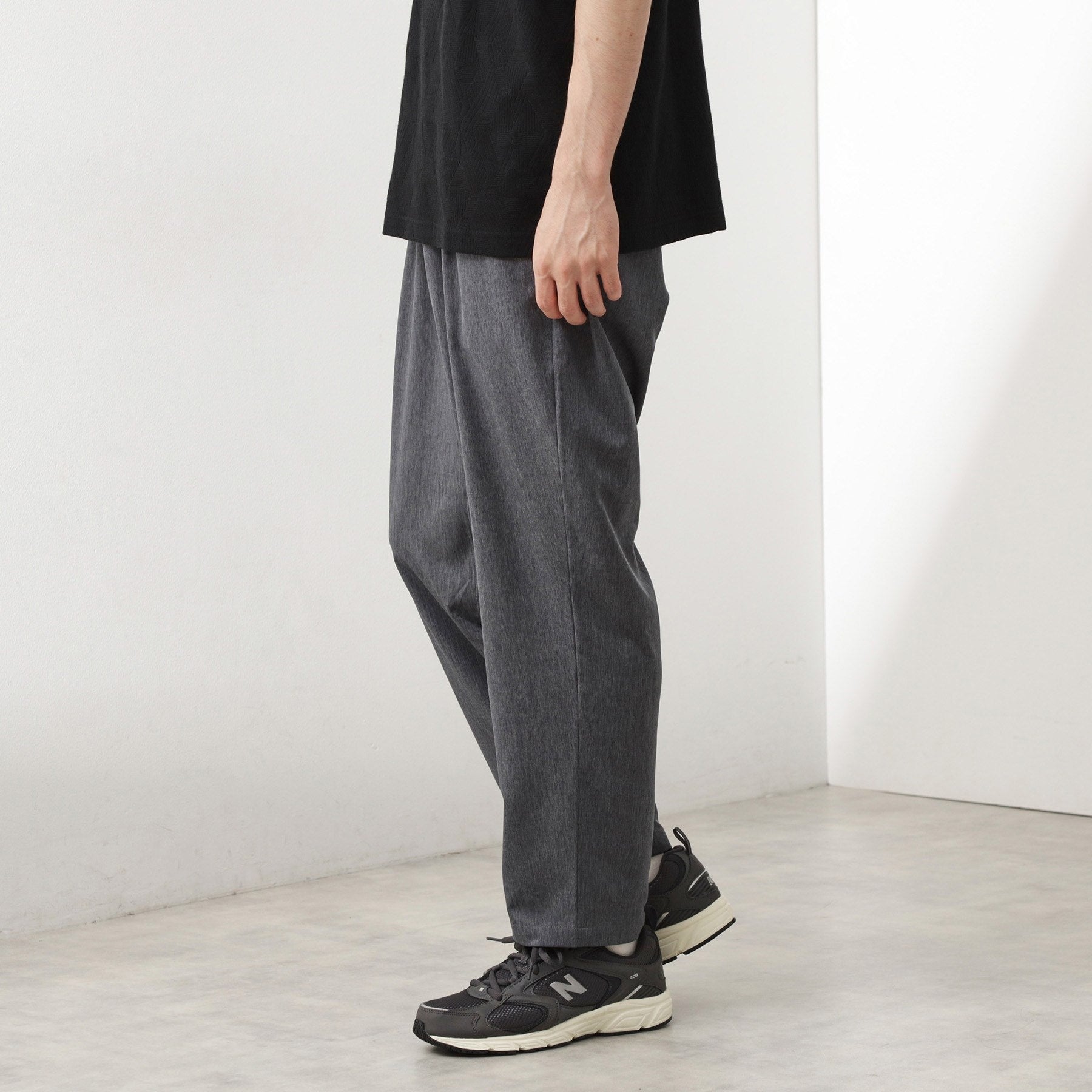 ザ ショップ ティーケー(メンズ) THE SHOP TK(Men) クールファイバーワイドイージーパンツ 【セットアップ可／接触冷感／UVカット／イージーケア／洗濯機OK】 （ネイビー(094)） ネイビー(094)