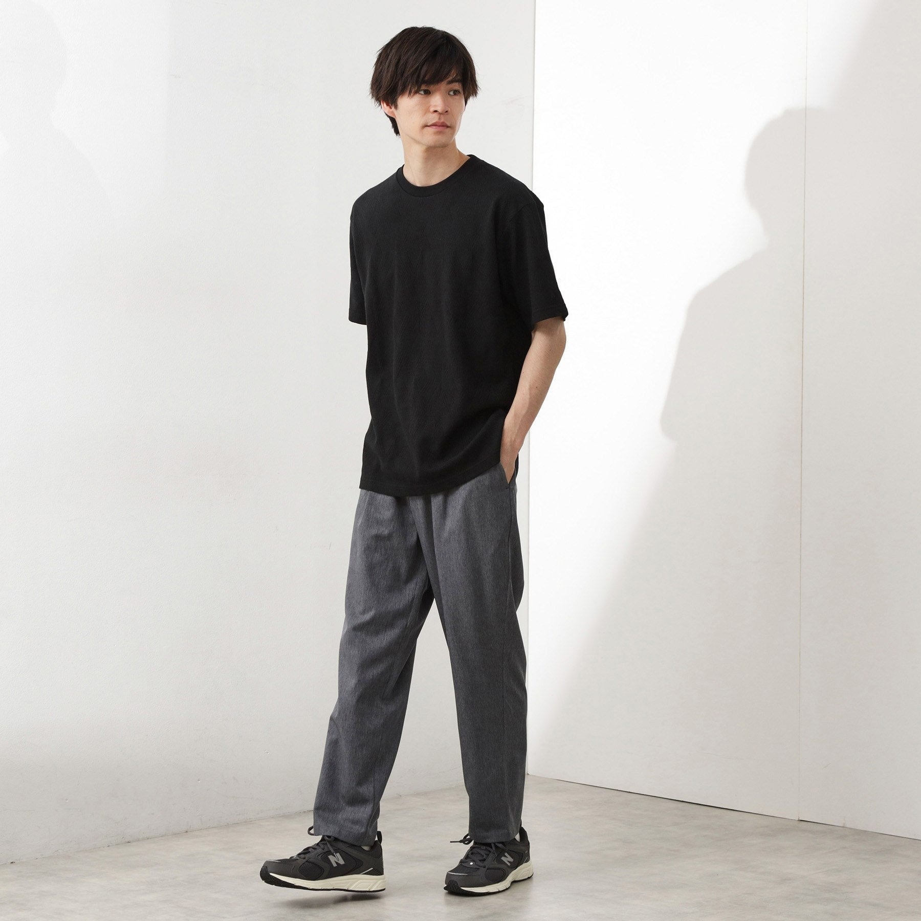 ザ ショップ ティーケー(メンズ) THE SHOP TK(Men) クールファイバーワイドイージーパンツ 【セットアップ可／接触冷感／UVカット／イージーケア／洗濯機OK】 （ネイビー(094)） ネイビー(094)