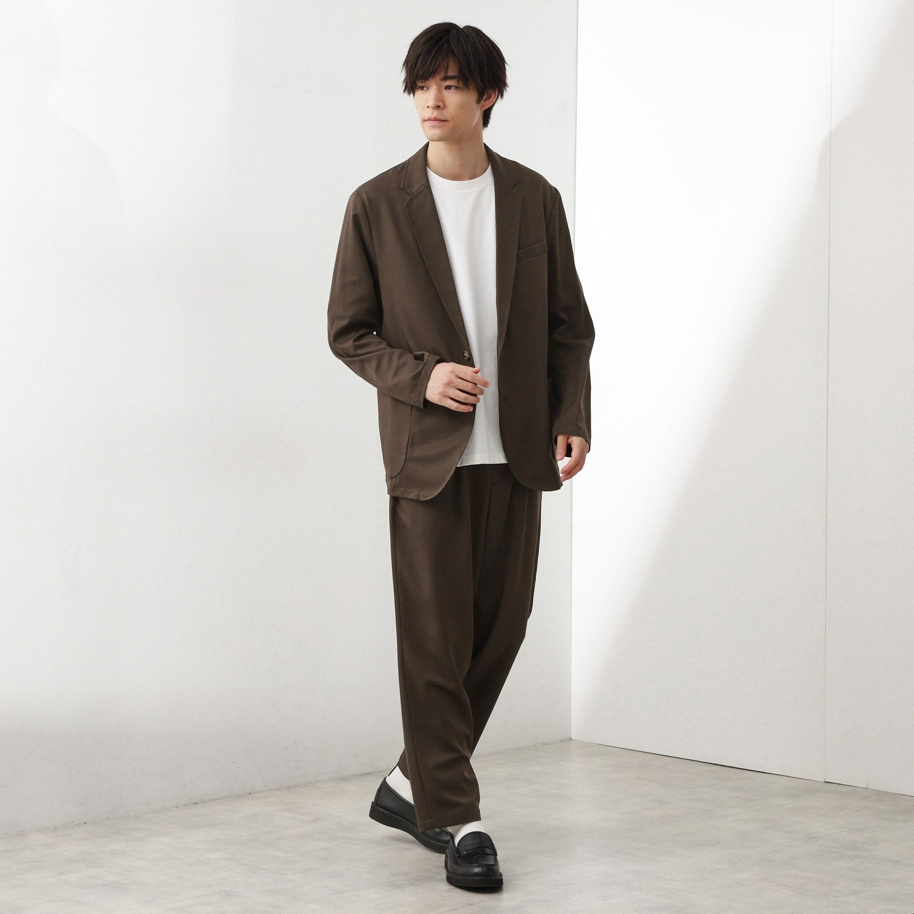 ザ ショップ ティーケー(メンズ) THE SHOP TK(Men) クールファイバーワイドイージーパンツ 【セットアップ可／接触冷感／UVカット／イージーケア／洗濯機OK】 （ネイビー(094)） ネイビー(094)