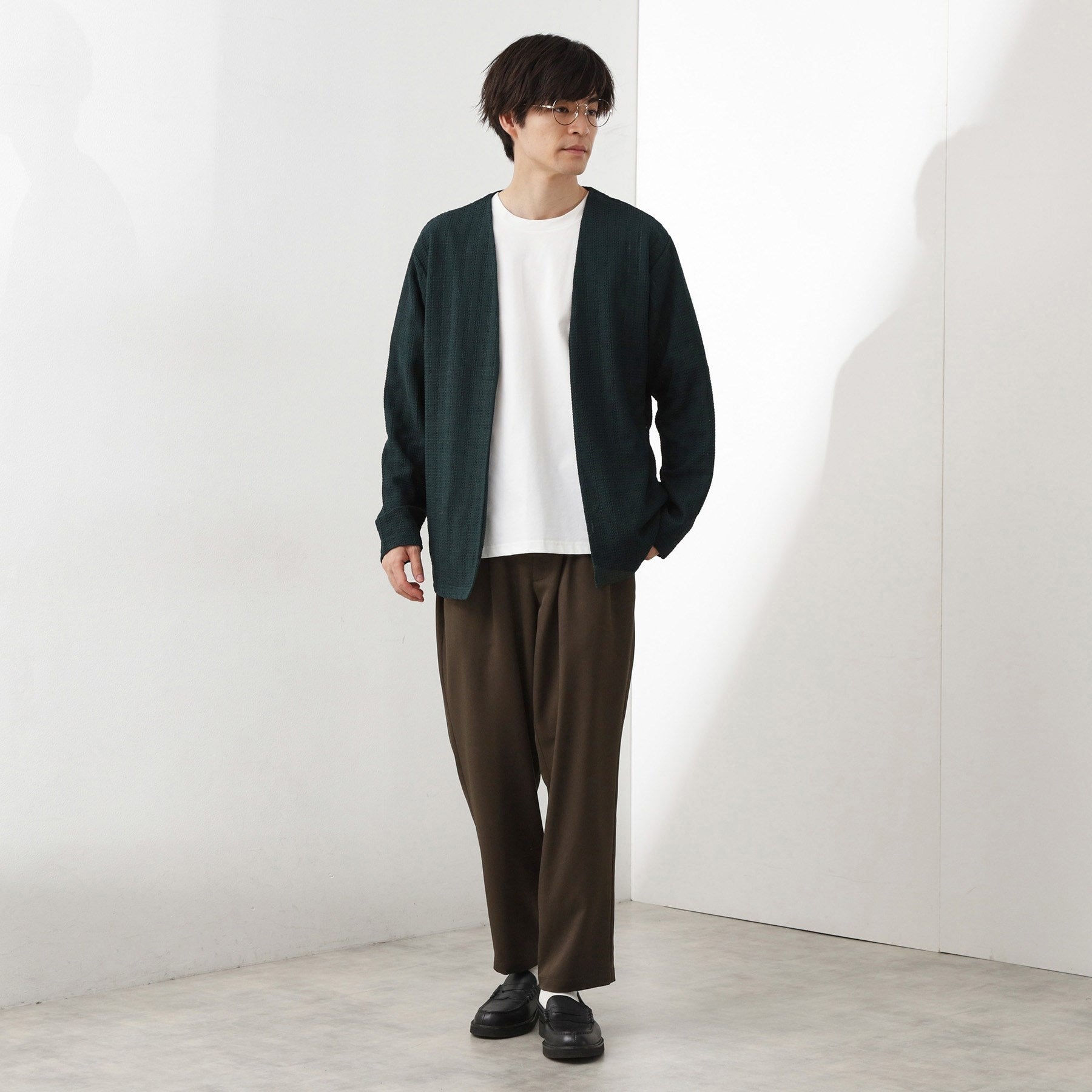 ザ ショップ ティーケー(メンズ) THE SHOP TK(Men) クールファイバーワイドイージーパンツ 【セットアップ可／接触冷感／UVカット／イージーケア／洗濯機OK】 （ネイビー(094)） ネイビー(094)