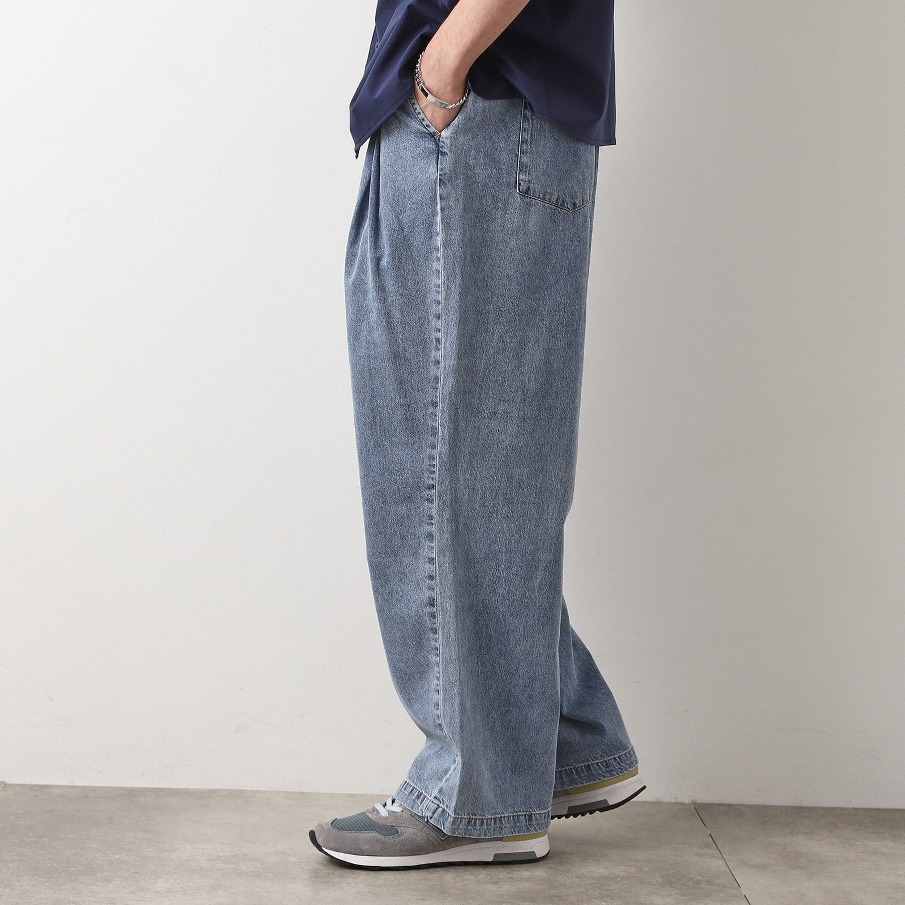 ザ ショップ ティーケー(メンズ) THE SHOP TK(Men) ツータックワイドデニムパンツ （ブルー(093)） ブルー(093)