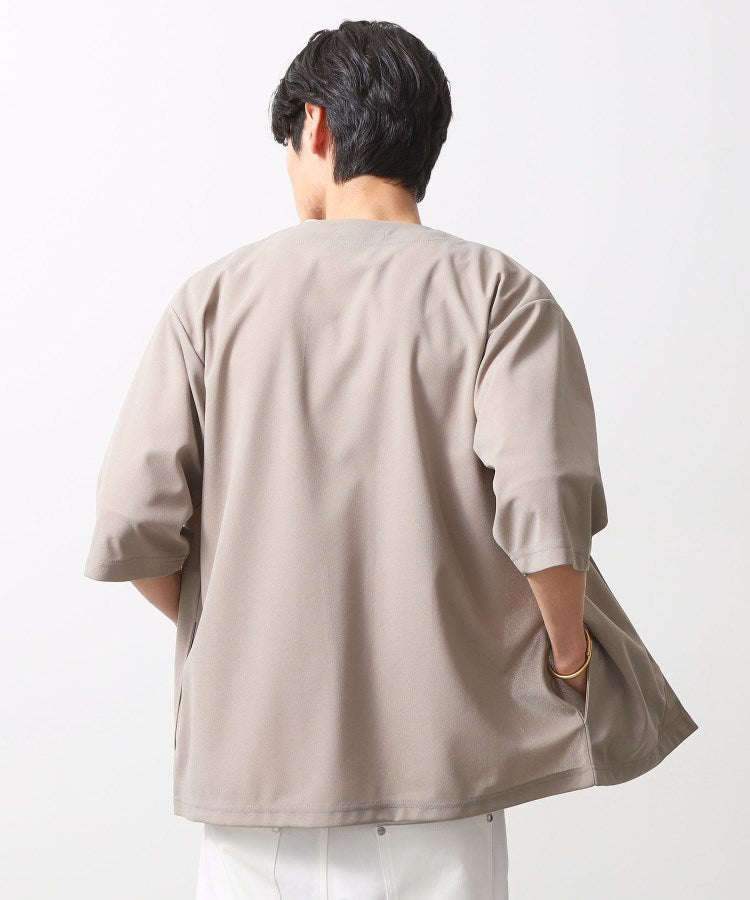 ザ ショップ ティーケー(メンズ) THE SHOP TK(Men) 梨地アンサンブルカーディガン 五分袖カーディガン＋半袖Tシャツセット/マシンウォッシャブル （ボルドー(064)） ボルドー(064)