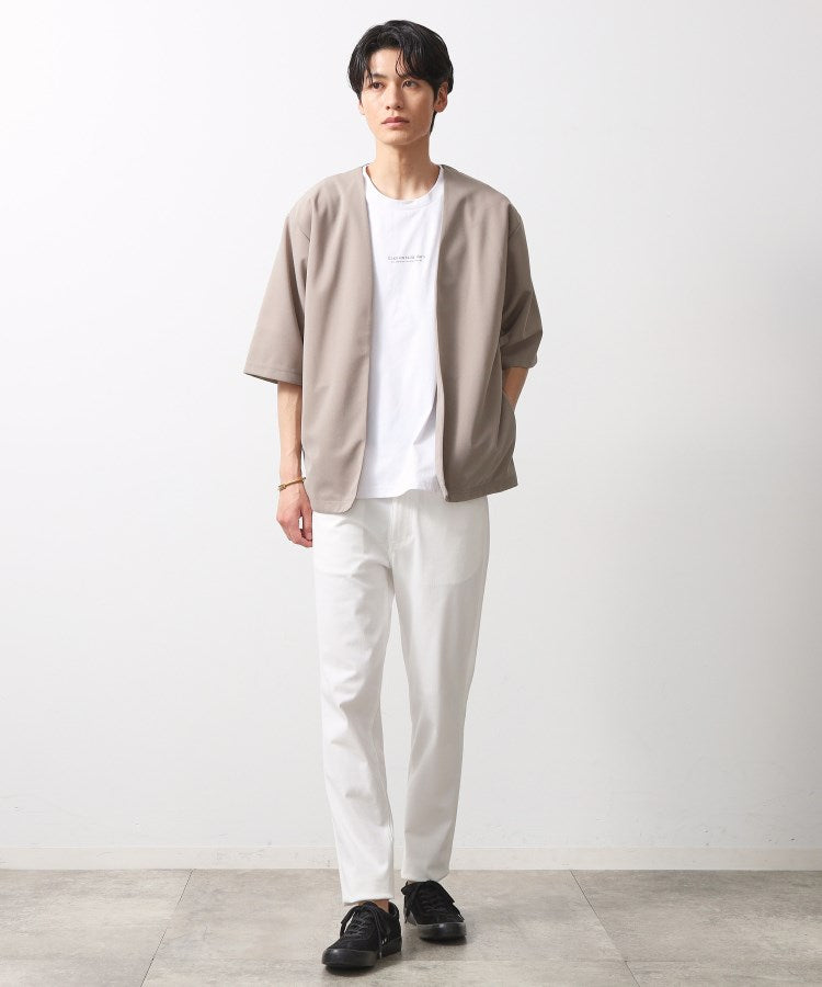 ザ ショップ ティーケー(メンズ) THE SHOP TK(Men) 梨地アンサンブルカーディガン 五分袖カーディガン＋半袖Tシャツセット/マシンウォッシャブル （ボルドー(064)） ボルドー(064)