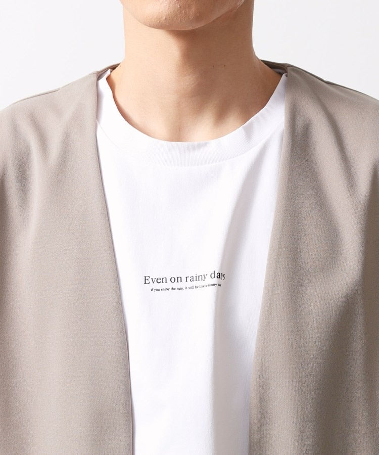 ザ ショップ ティーケー(メンズ) THE SHOP TK(Men) 梨地アンサンブルカーディガン 五分袖カーディガン＋半袖Tシャツセット/マシンウォッシャブル （ボルドー(064)） ボルドー(064)