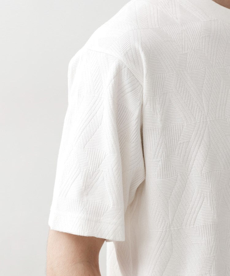 ザ ショップ ティーケー(メンズ) THE SHOP TK(Men) リサイクルパターンジャカード半袖Tシャツ （ブラック(019)） ブラック(019)