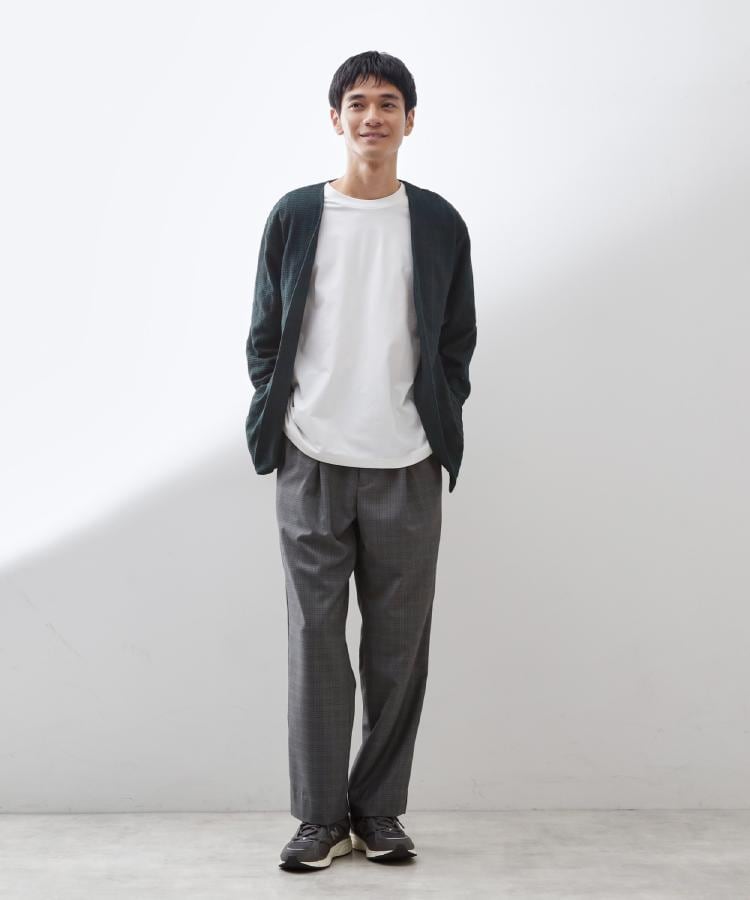 ザ ショップ ティーケー(メンズ) THE SHOP TK(Men) ジャカードアンサンブルカーディガン【半袖Tシャツ＋カーディガン セットアイテム】 （ライトグレー(011)） ライトグレー(011)