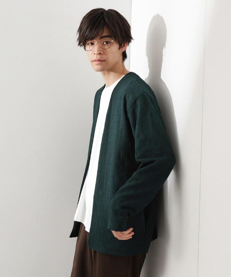ザ ショップ ティーケー(メンズ) THE SHOP TK(Men) ジャカードアンサンブルカーディガン【半袖Tシャツ＋カーディガン セットアイテム】 （ライトグレー(011)） ライトグレー(011)