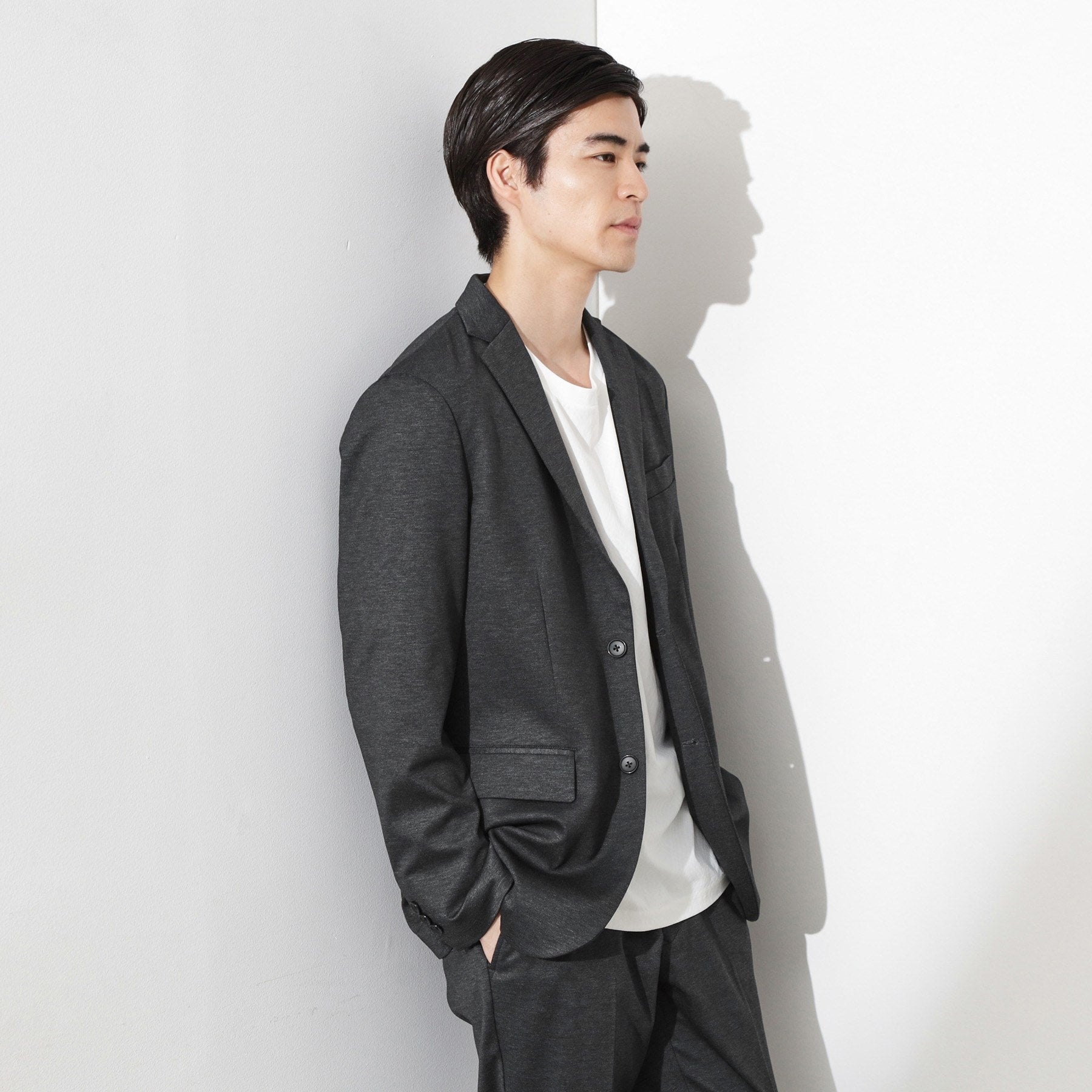 ザ ショップ ティーケー(メンズ) THE SHOP TK(Men) ライトTRジャージジャケット【セットアップ可】 （チャコールグレー(014)） チャコールグレー(014)