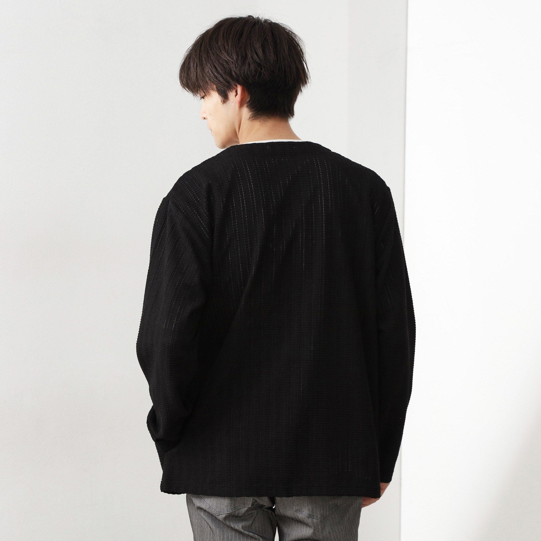 ザ ショップ ティーケー(メンズ) THE SHOP TK(Men) ジャカードアンサンブルカーディガン【半袖Tシャツ＋カーディガン セットアイテム】 （ライトグレー(011)） ライトグレー(011)