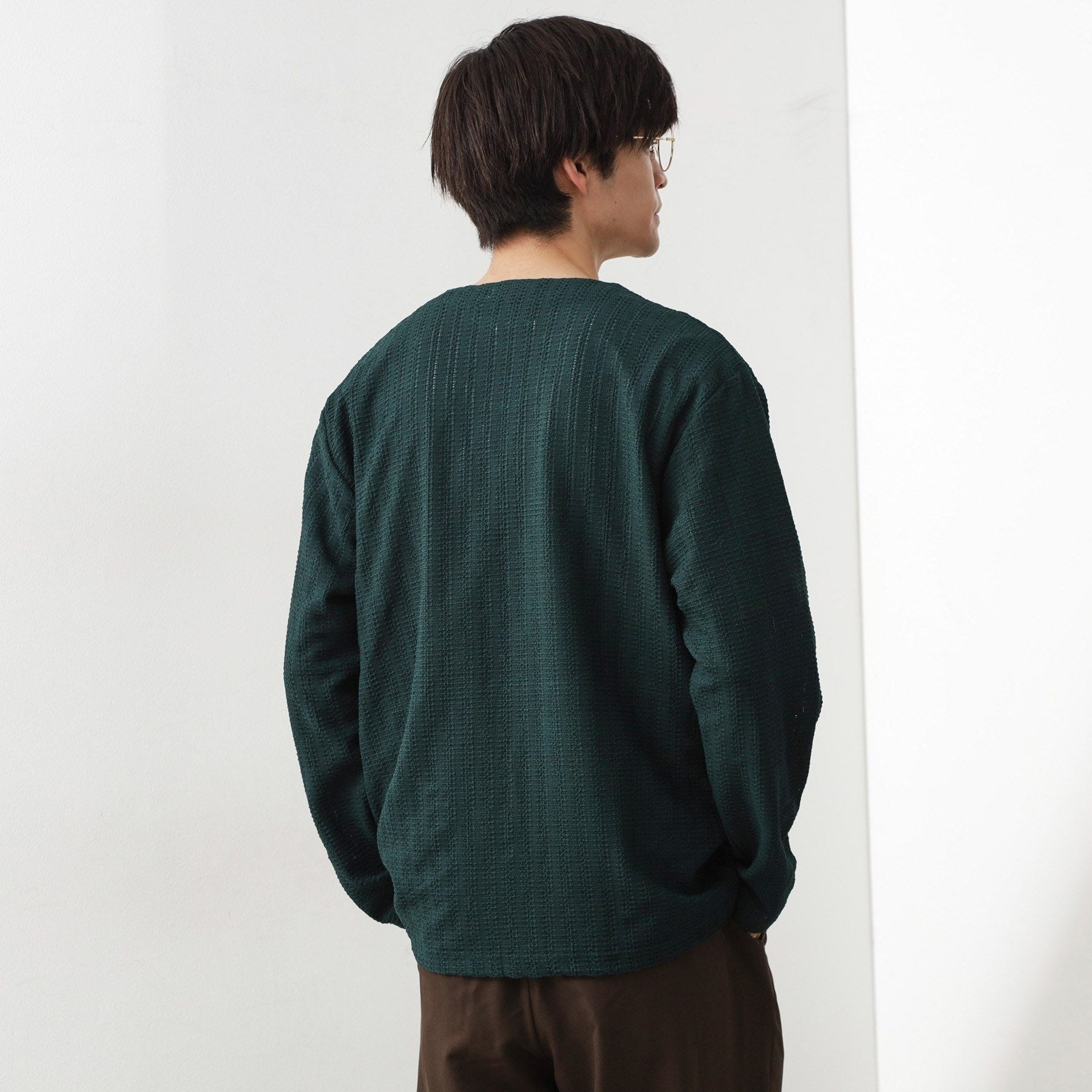 ザ ショップ ティーケー(メンズ) THE SHOP TK(Men) ジャカードアンサンブルカーディガン【半袖Tシャツ＋カーディガン セットアイテム】 （ライトグレー(011)） ライトグレー(011)
