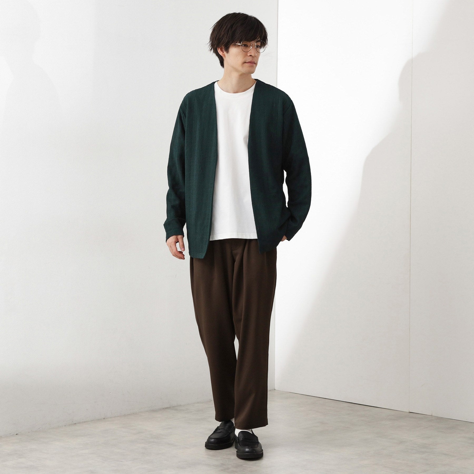 ザ ショップ ティーケー(メンズ) THE SHOP TK(Men) ジャカードアンサンブルカーディガン【半袖Tシャツ＋カーディガン セットアイテム】 （ライトグレー(011)） ライトグレー(011)