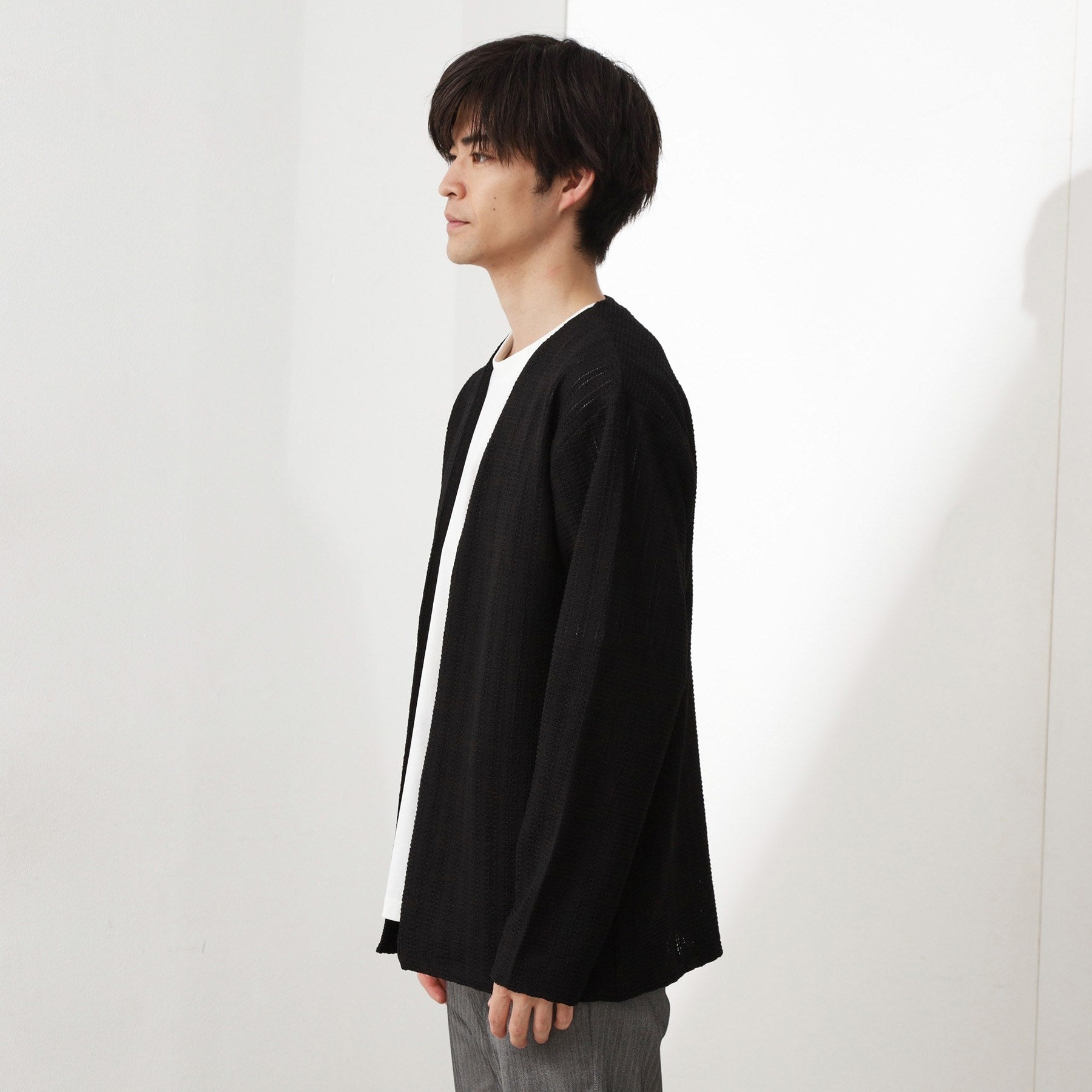 ザ ショップ ティーケー(メンズ) THE SHOP TK(Men) ジャカードアンサンブルカーディガン【半袖Tシャツ＋カーディガン セットアイテム】 （ライトグレー(011)） ライトグレー(011)