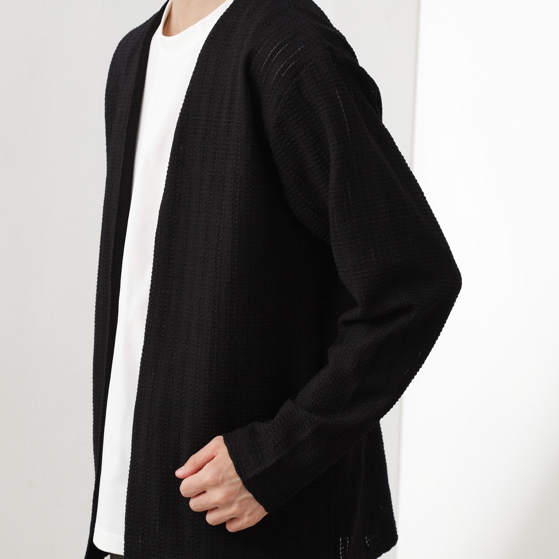 ザ ショップ ティーケー(メンズ) THE SHOP TK(Men) ジャカードアンサンブルカーディガン【半袖Tシャツ＋カーディガン セットアイテム】 （ライトグレー(011)） ライトグレー(011)