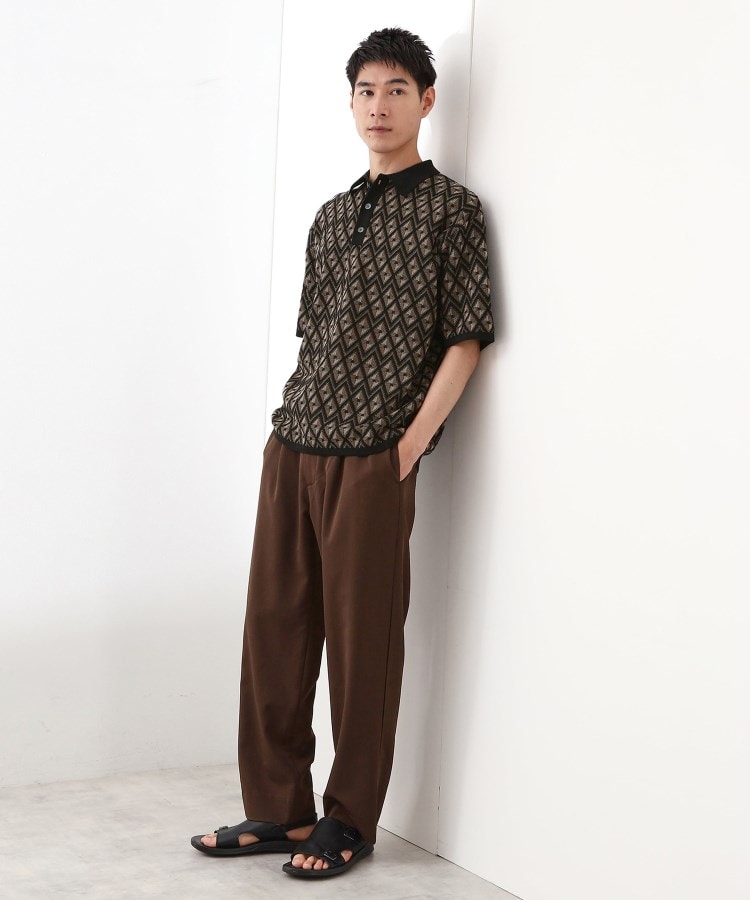 ザ ショップ ティーケー(メンズ) THE SHOP TK(Men) ジオメニットポロシャツ （ブラック(419)） ブラック(419)