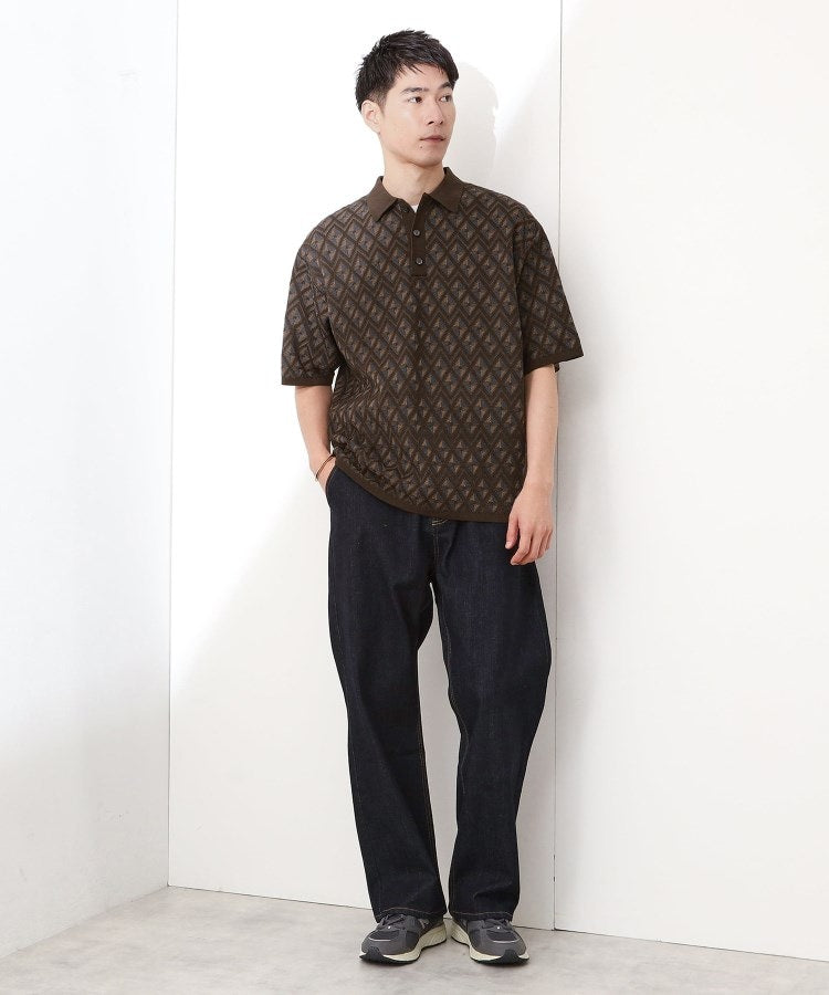 ザ ショップ ティーケー(メンズ) THE SHOP TK(Men) ジオメニットポロシャツ （ブラック(419)） ブラック(419)