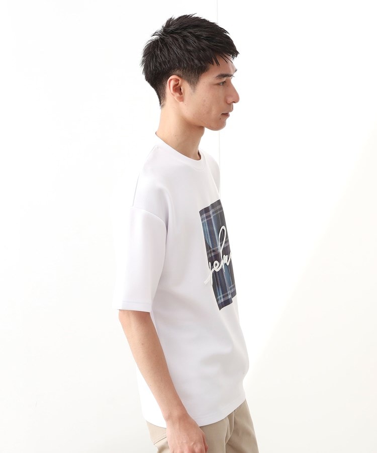 ザ ショップ ティーケー(メンズ) THE SHOP TK(Men) コード刺繍フォトTEE （オフホワイト(103)） オフホワイト(103)