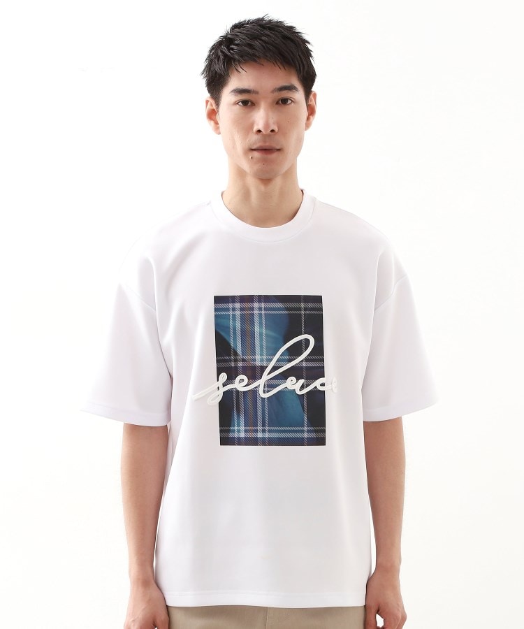 ザ ショップ ティーケー(メンズ) THE SHOP TK(Men) コード刺繍フォトTEE （オフホワイト(103)） オフホワイト(103)