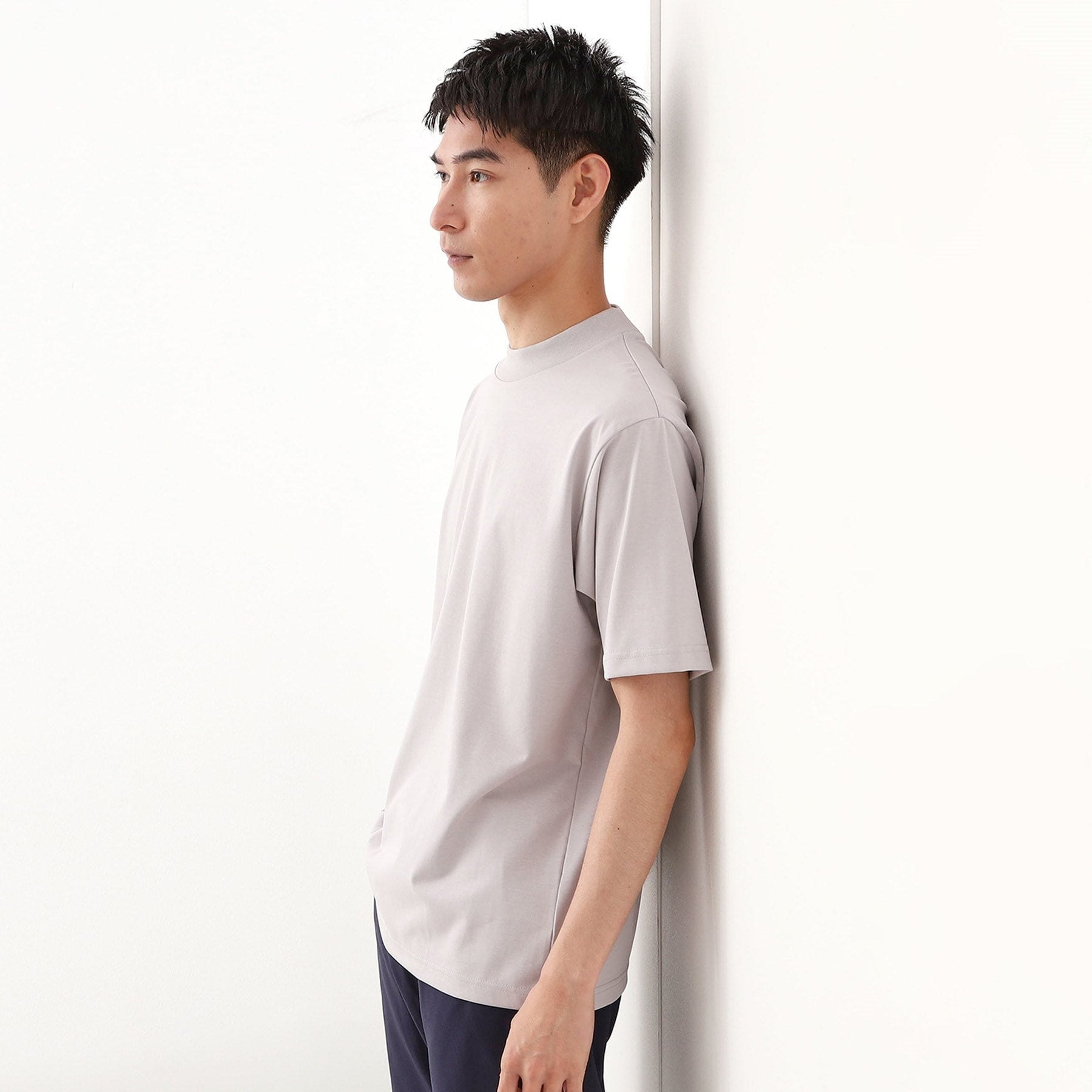 ザ ショップ ティーケー(メンズ) THE SHOP TK(Men) モックネックプレーティング天竺 （ライトグレー(011)） ライトグレー(011)