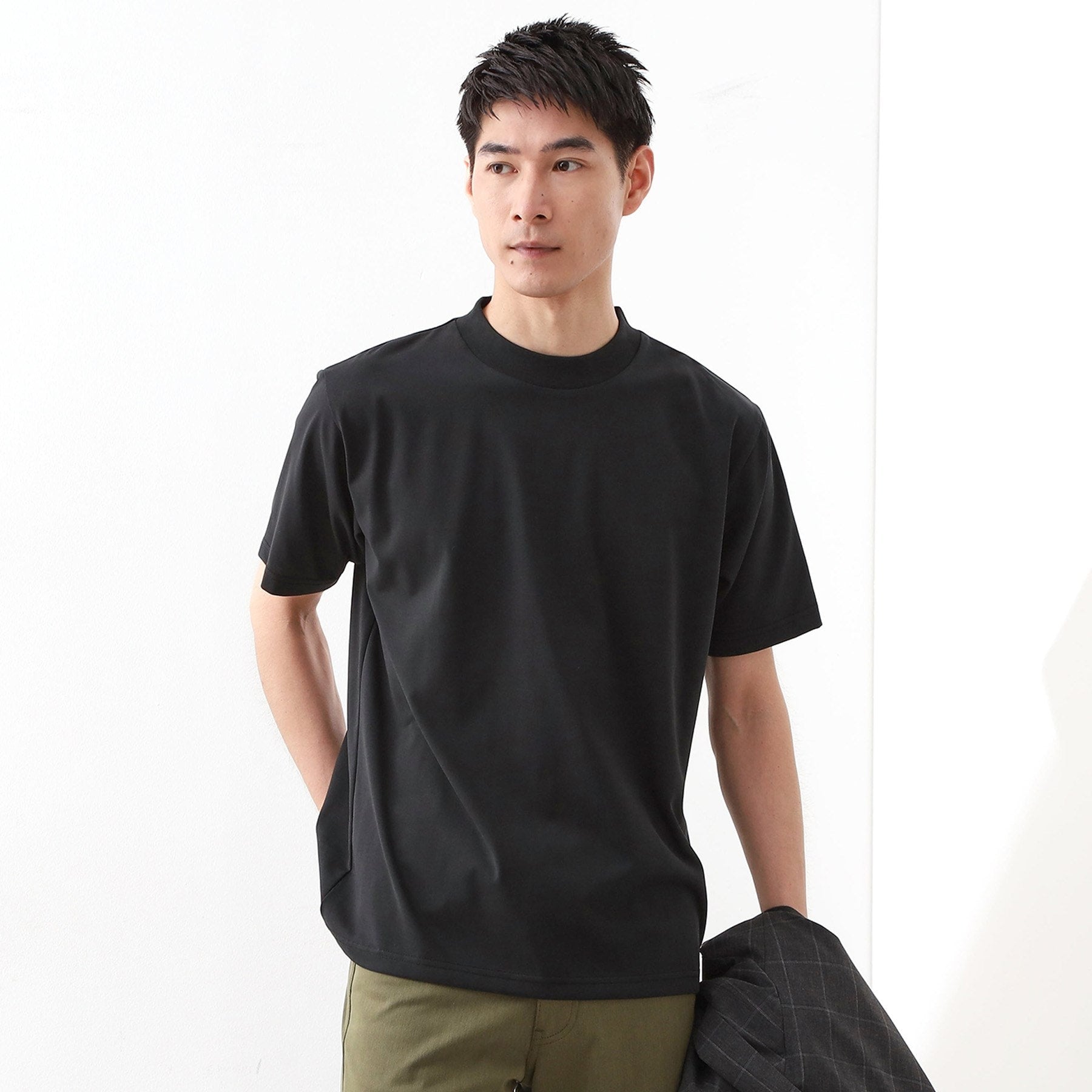 ザ ショップ ティーケー(メンズ) THE SHOP TK(Men) モックネックプレーティング天竺 （ライトグレー(011)） ライトグレー(011)