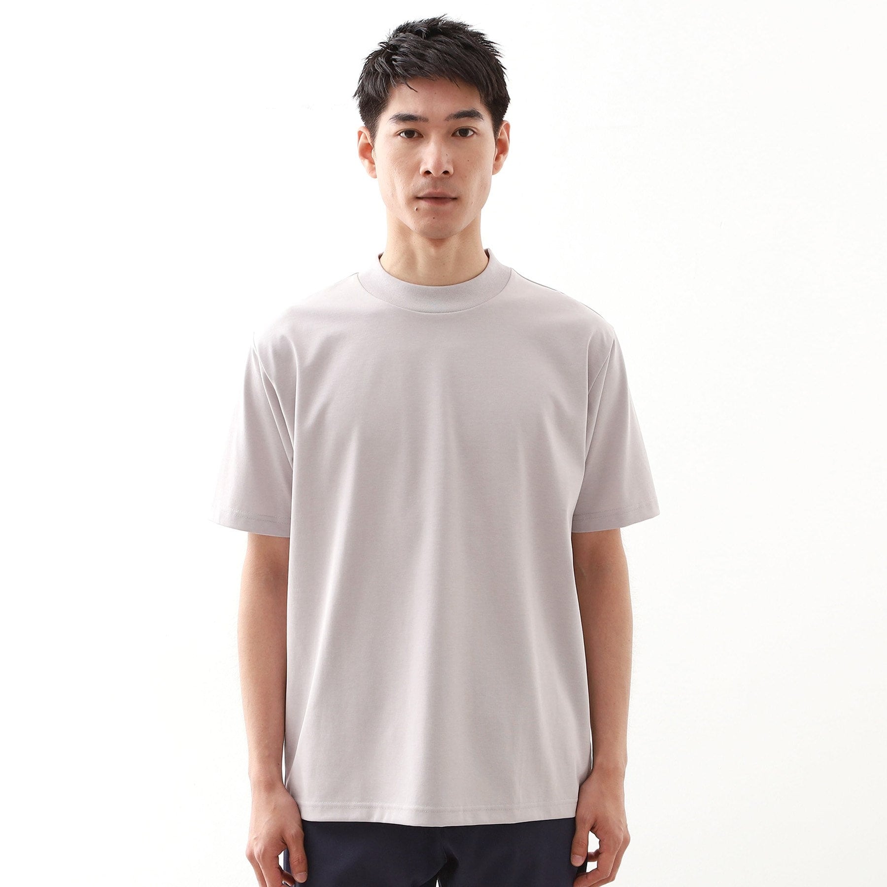 ザ ショップ ティーケー(メンズ) THE SHOP TK(Men) モックネックプレーティング天竺 （ライトグレー(011)） ライトグレー(011)