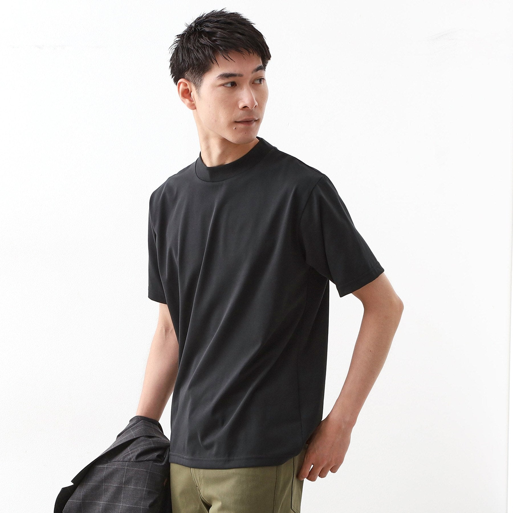 ザ ショップ ティーケー(メンズ) THE SHOP TK(Men) モックネックプレーティング天竺 （ライトグレー(011)） ライトグレー(011)