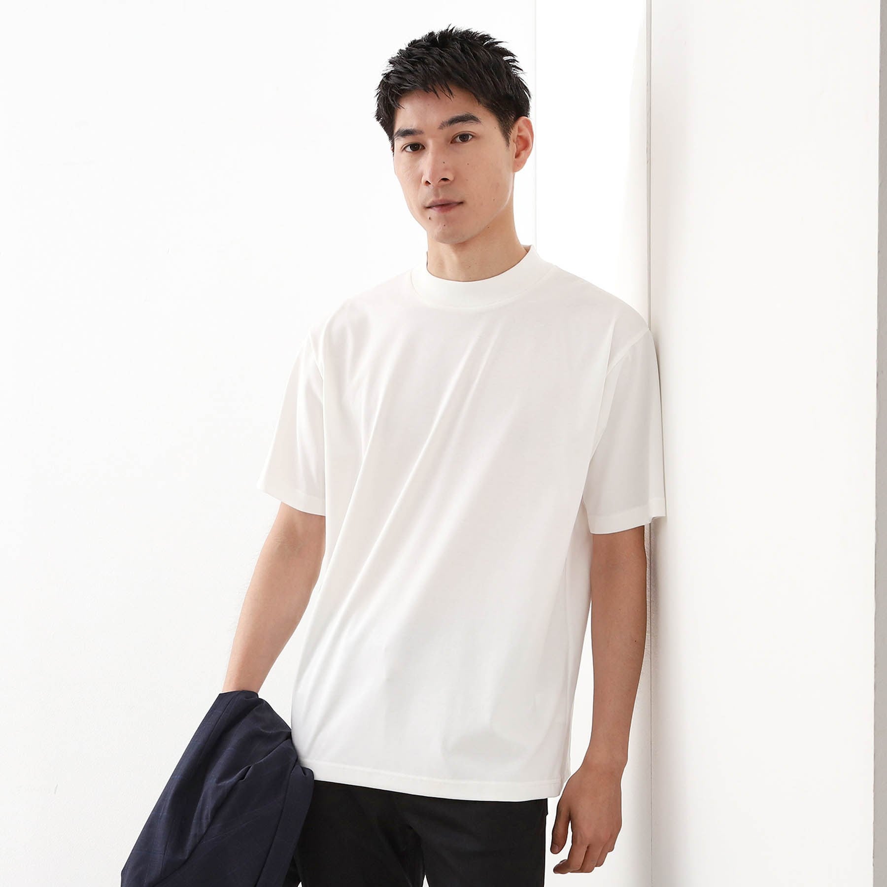 ザ ショップ ティーケー(メンズ) THE SHOP TK(Men) モックネックプレーティング天竺 （オフホワイト(003)） オフホワイト(003)