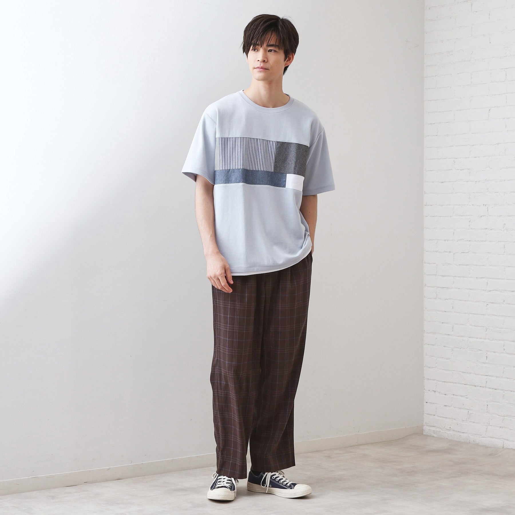 ザ ショップ ティーケー(メンズ) THE SHOP TK(Men) パネル切替半袖Tシャツ （オフホワイト(003)） オフホワイト(003)