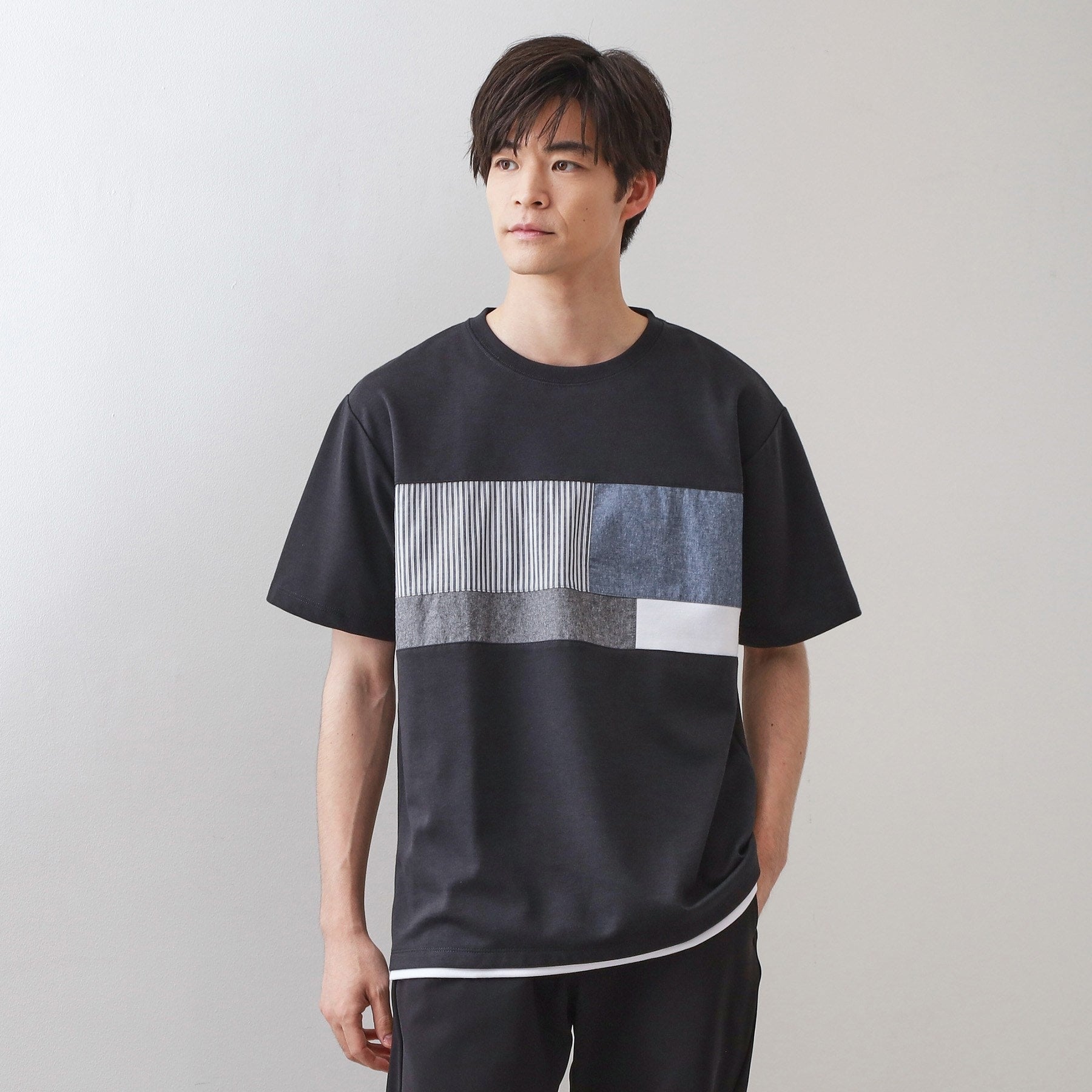 ザ ショップ ティーケー(メンズ) THE SHOP TK(Men) パネル切替半袖Tシャツ （オフホワイト(003)） オフホワイト(003)