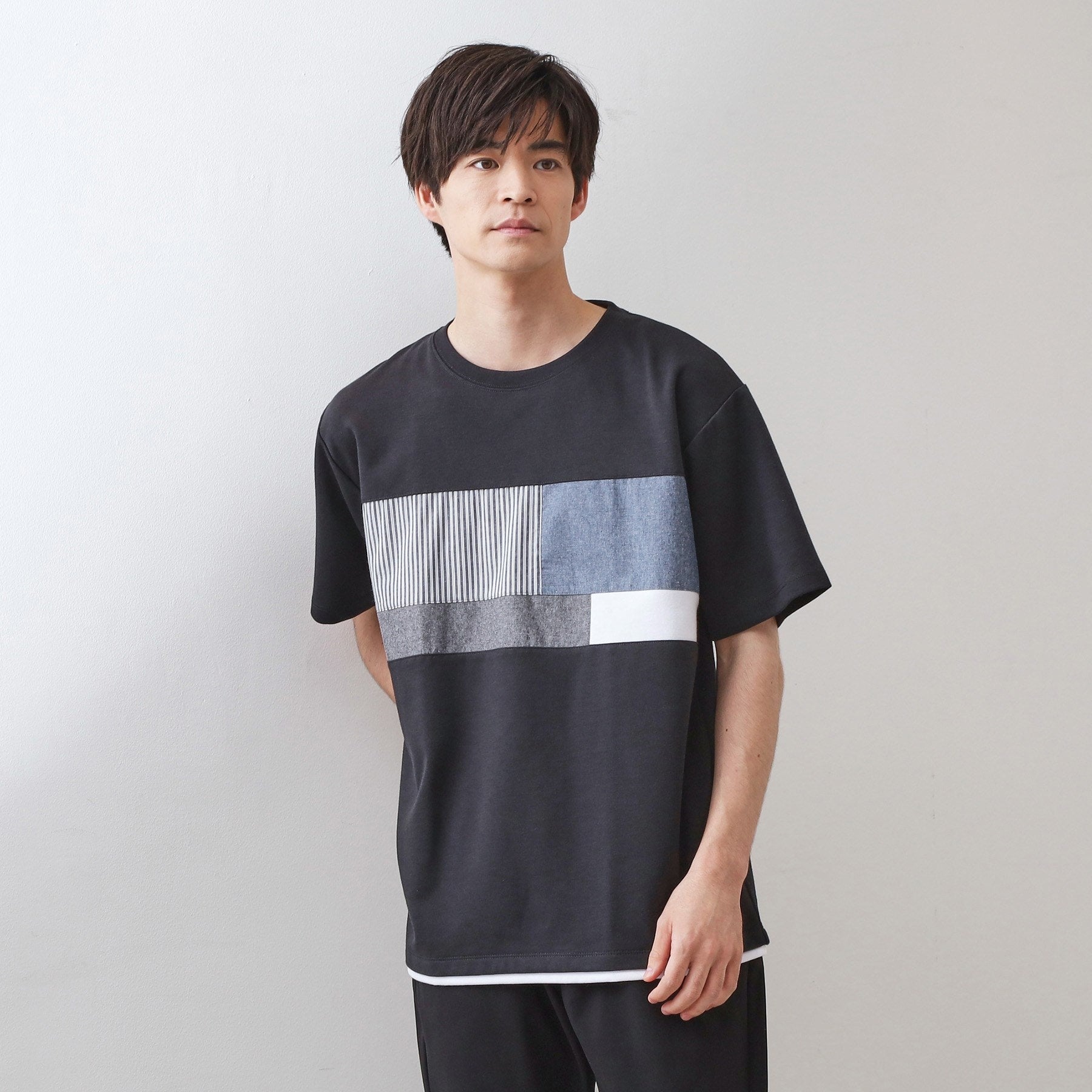 ザ ショップ ティーケー(メンズ) THE SHOP TK(Men) パネル切替半袖Tシャツ （オフホワイト(003)） オフホワイト(003)