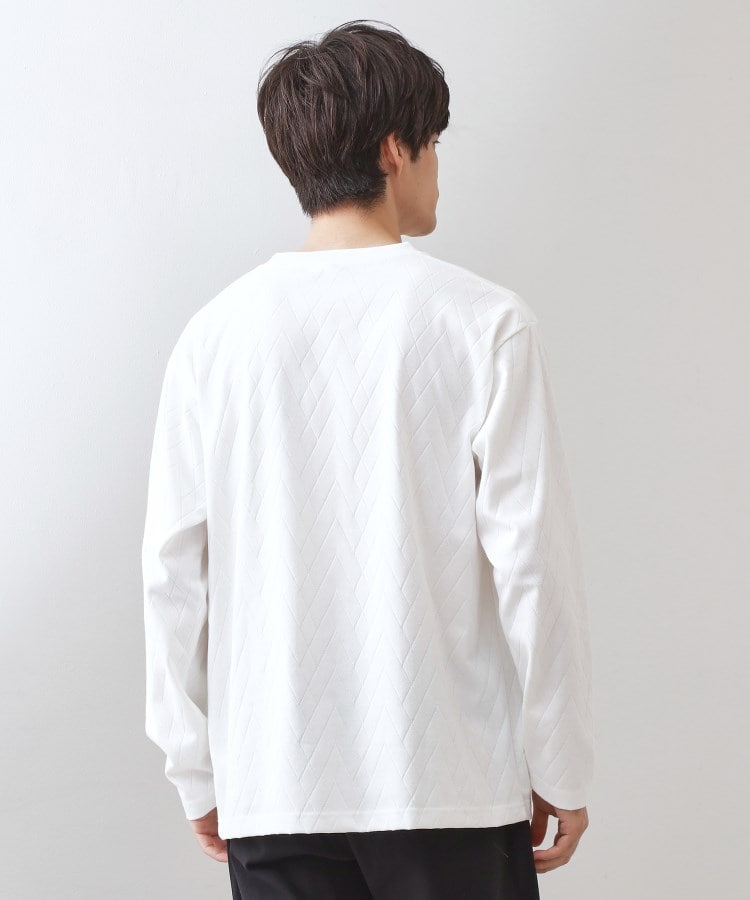 ザ ショップ ティーケー(メンズ) THE SHOP TK(Men) リサイクルリンクスジオメトリック長袖Tシャツ （オフホワイト(003)） オフホワイト(003)
