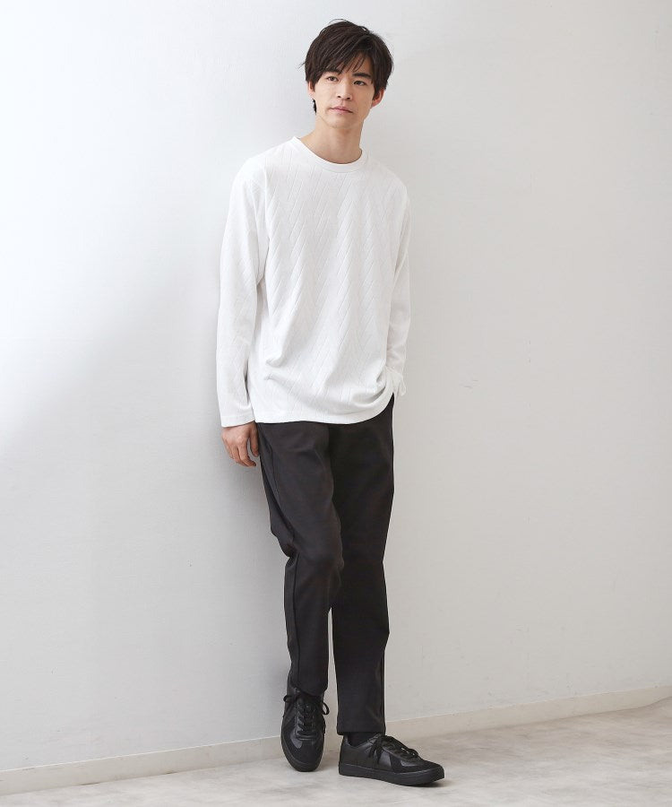 ザ ショップ ティーケー(メンズ) THE SHOP TK(Men) リサイクルリンクスジオメトリック長袖Tシャツ （オフホワイト(003)） オフホワイト(003)
