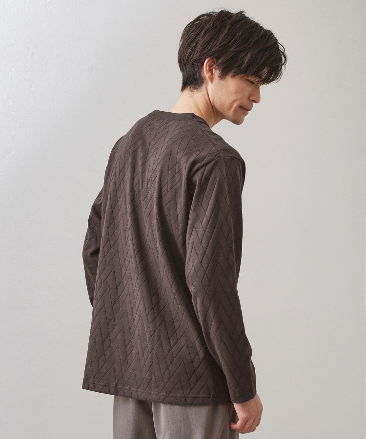 ザ ショップ ティーケー(メンズ) THE SHOP TK(Men) リサイクルリンクスジオメトリック長袖Tシャツ （オフホワイト(003)） オフホワイト(003)