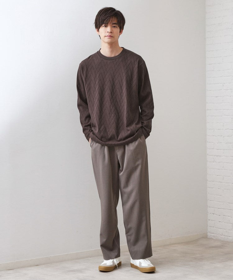 ザ ショップ ティーケー(メンズ) THE SHOP TK(Men) リサイクルリンクスジオメトリック長袖Tシャツ （オフホワイト(003)） オフホワイト(003)