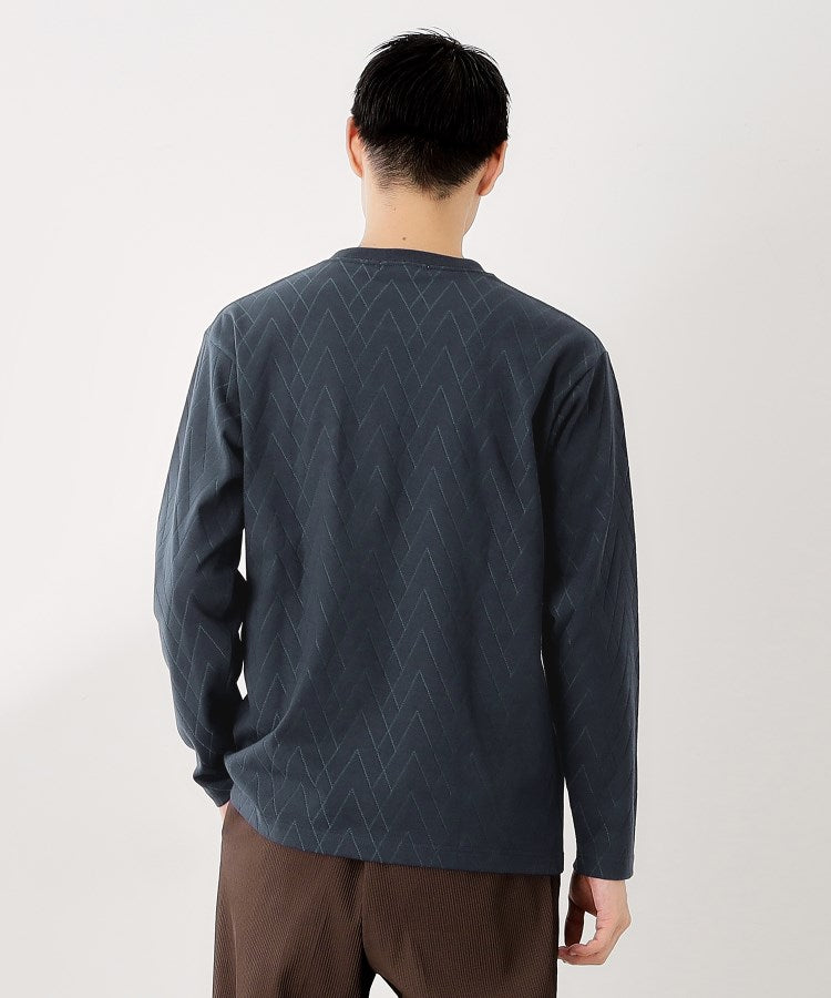 ザ ショップ ティーケー(メンズ) THE SHOP TK(Men) リサイクルリンクスジオメトリック長袖Tシャツ （オフホワイト(003)） オフホワイト(003)