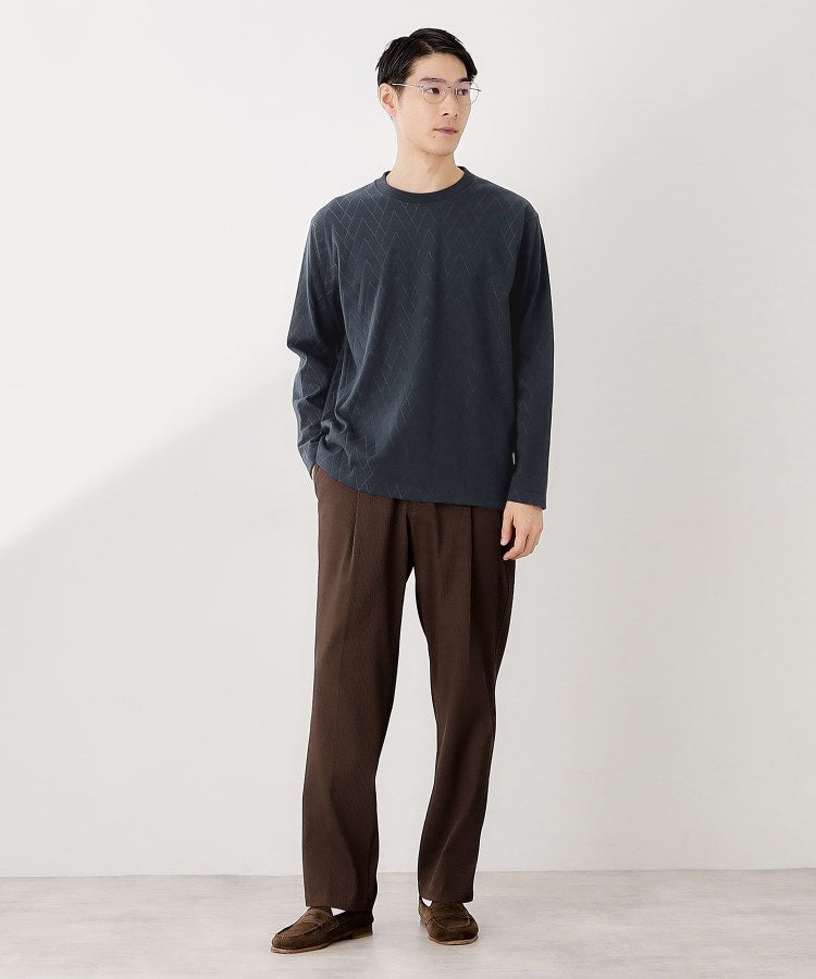 ザ ショップ ティーケー(メンズ) THE SHOP TK(Men) リサイクルリンクスジオメトリック長袖Tシャツ （オフホワイト(003)） オフホワイト(003)