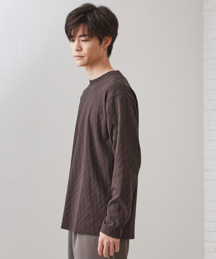 ザ ショップ ティーケー(メンズ) THE SHOP TK(Men) リサイクルリンクスジオメトリック長袖Tシャツ （オフホワイト(003)） オフホワイト(003)