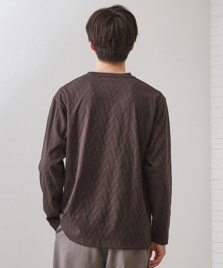 ザ ショップ ティーケー(メンズ) THE SHOP TK(Men) リサイクルリンクスジオメトリック長袖Tシャツ （オフホワイト(003)） オフホワイト(003)